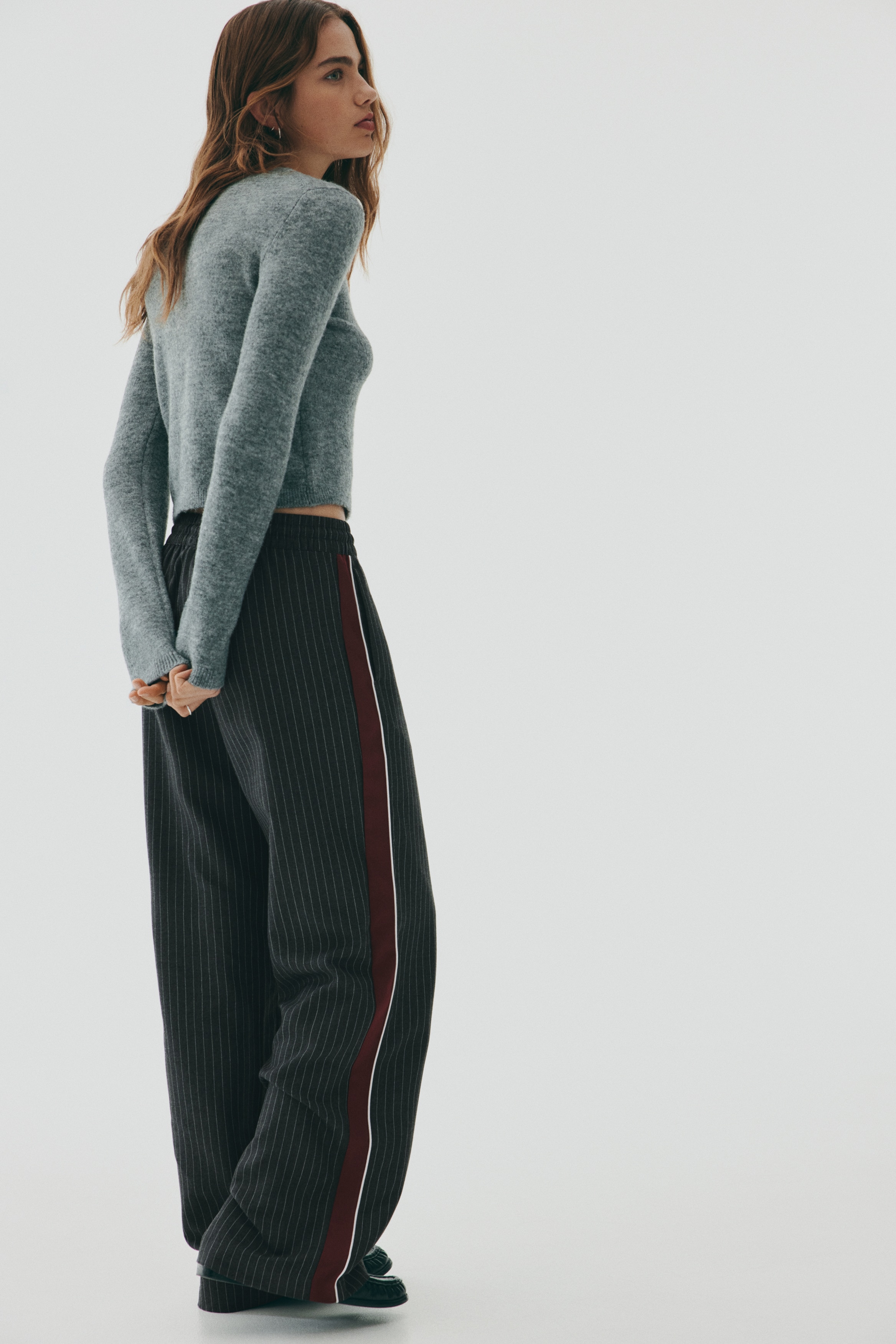 Wide drawstring trousers