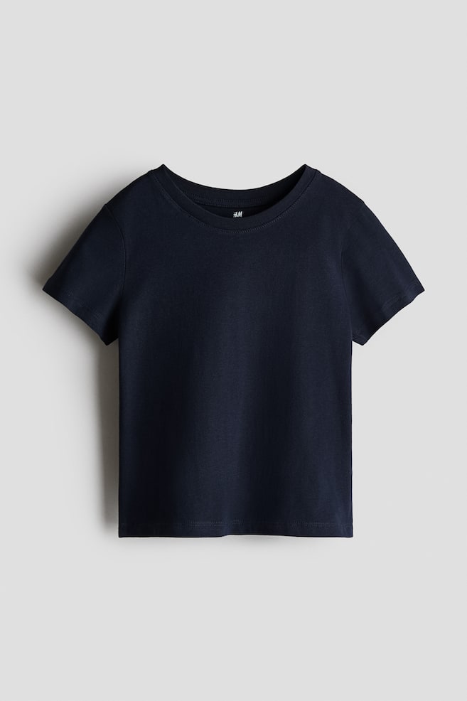 T-Shirt aus Baumwolle - Marineblau/Marineblau/Weiss gestreift/Weiss/Mattgrün/Gestreift/Graubraunmeliert/Hellrot/Mattblau/Weiss/Helltürkis/Hellgraumeliert/Weiss/Dunkelrot gestreift/Grün/Weiss gestreift/Hellblau/Gestreift - 1