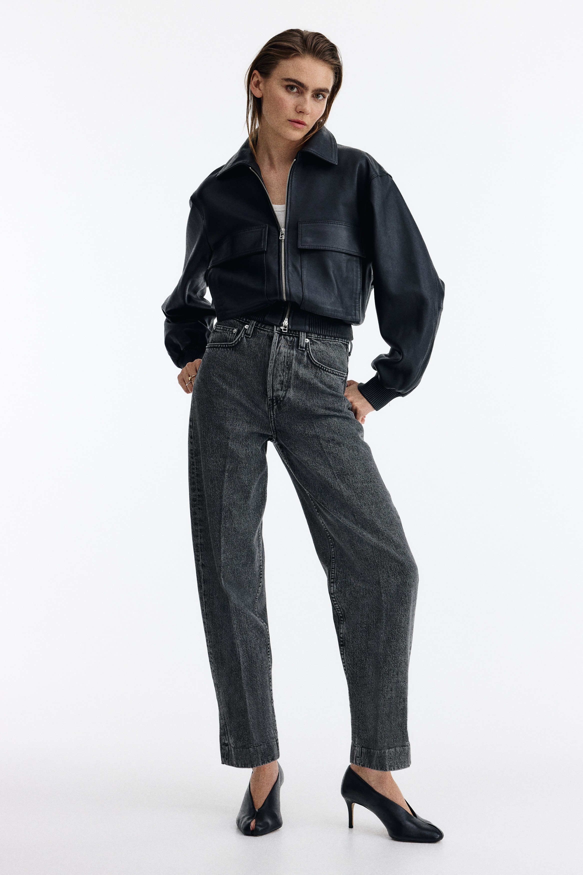 Barrel High Ankle Jeans - Siva/Bleda teksas plava/Svetla teksas plava/Teksas plava/Teksas plava