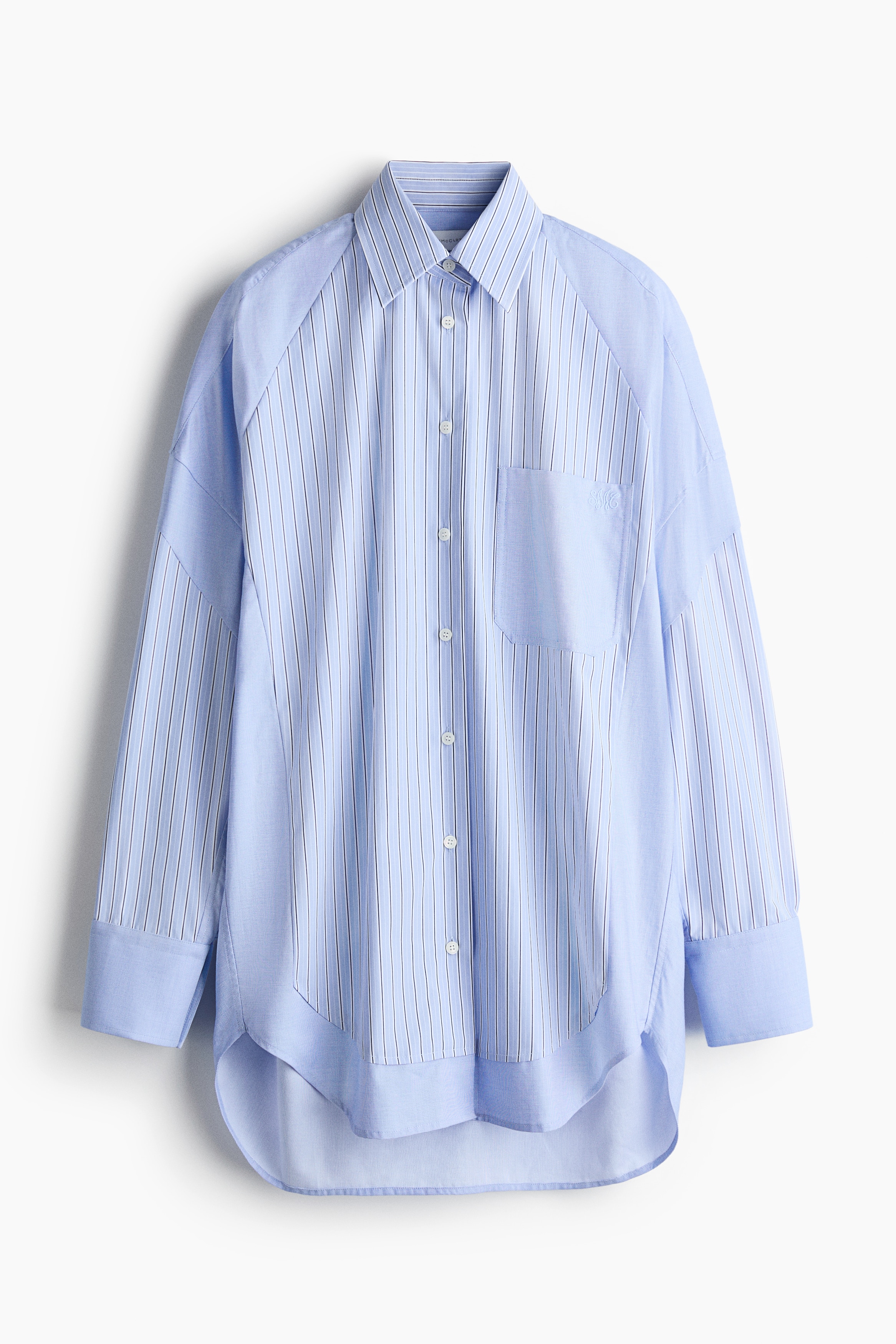 Oversized overhemdblouse van popeline