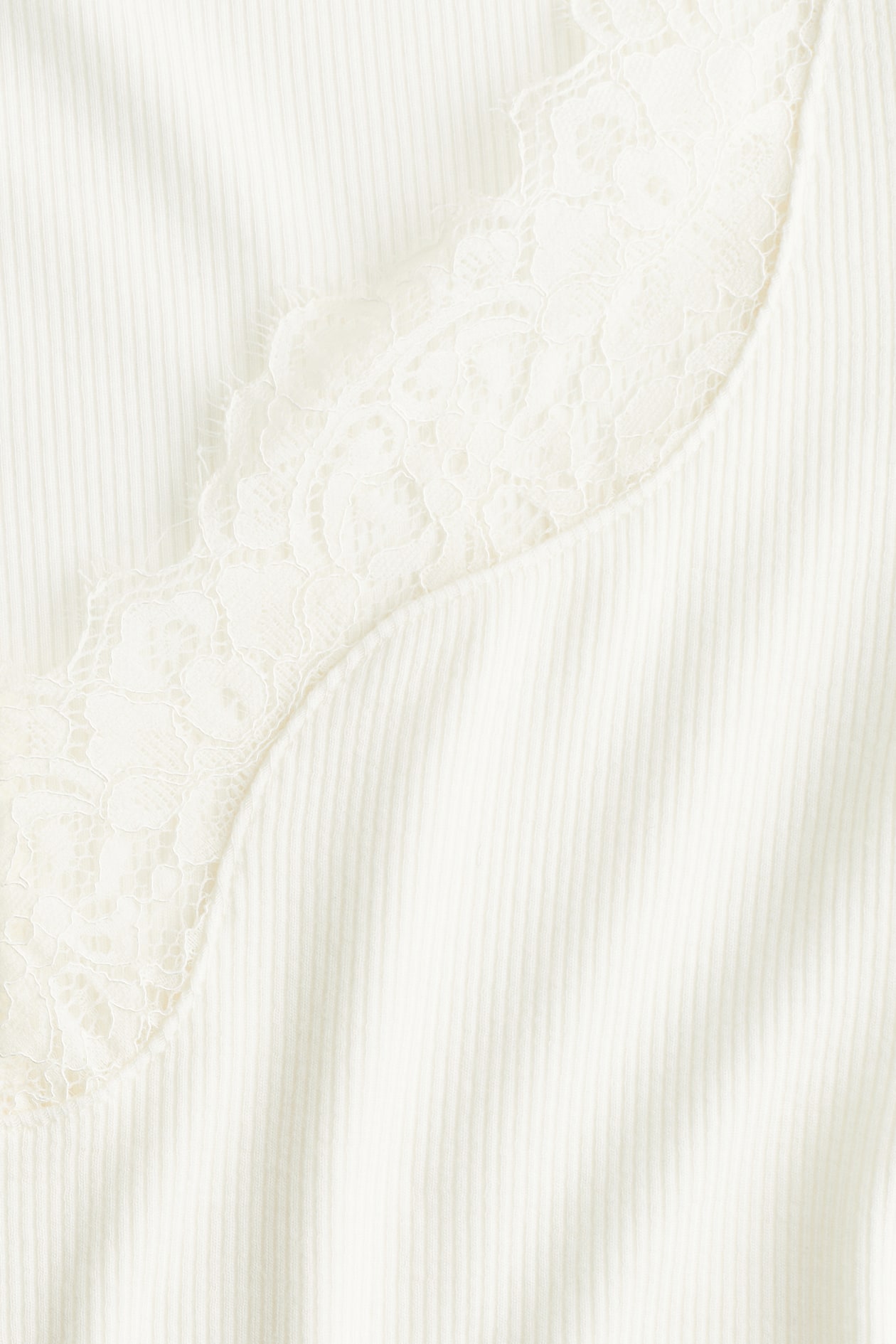 Lace-Trimmed Ribbed Top - image 3