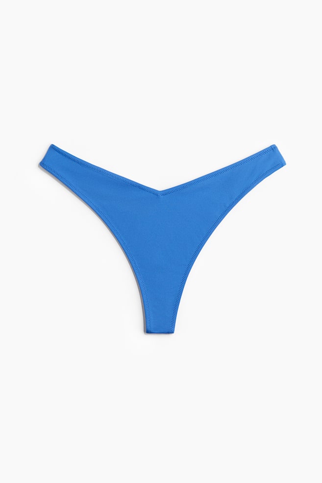 Braga de bikini tipo tanga - Azul/Negro/Violeta oscuro/Verde vivo/Violeta/Estampado paisley/Beige/Estampado de leopardo/Beige/Estampado de leopardo/Violeta claro/Blanco/Estampado azul/Negro/Cuadros vichy - 1