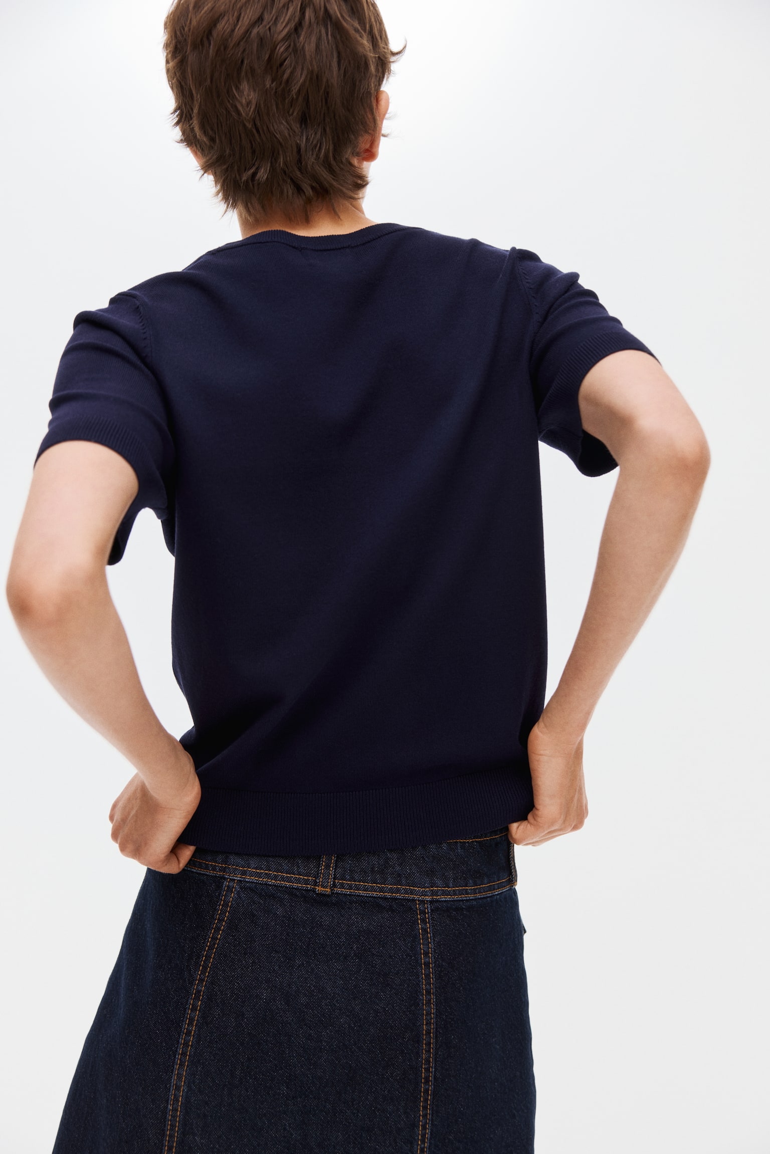 Áo dệt kim mịn - Màu xanh tím than/Màu be xám đốm/Màu vàng lợt/Màu vàng - 3