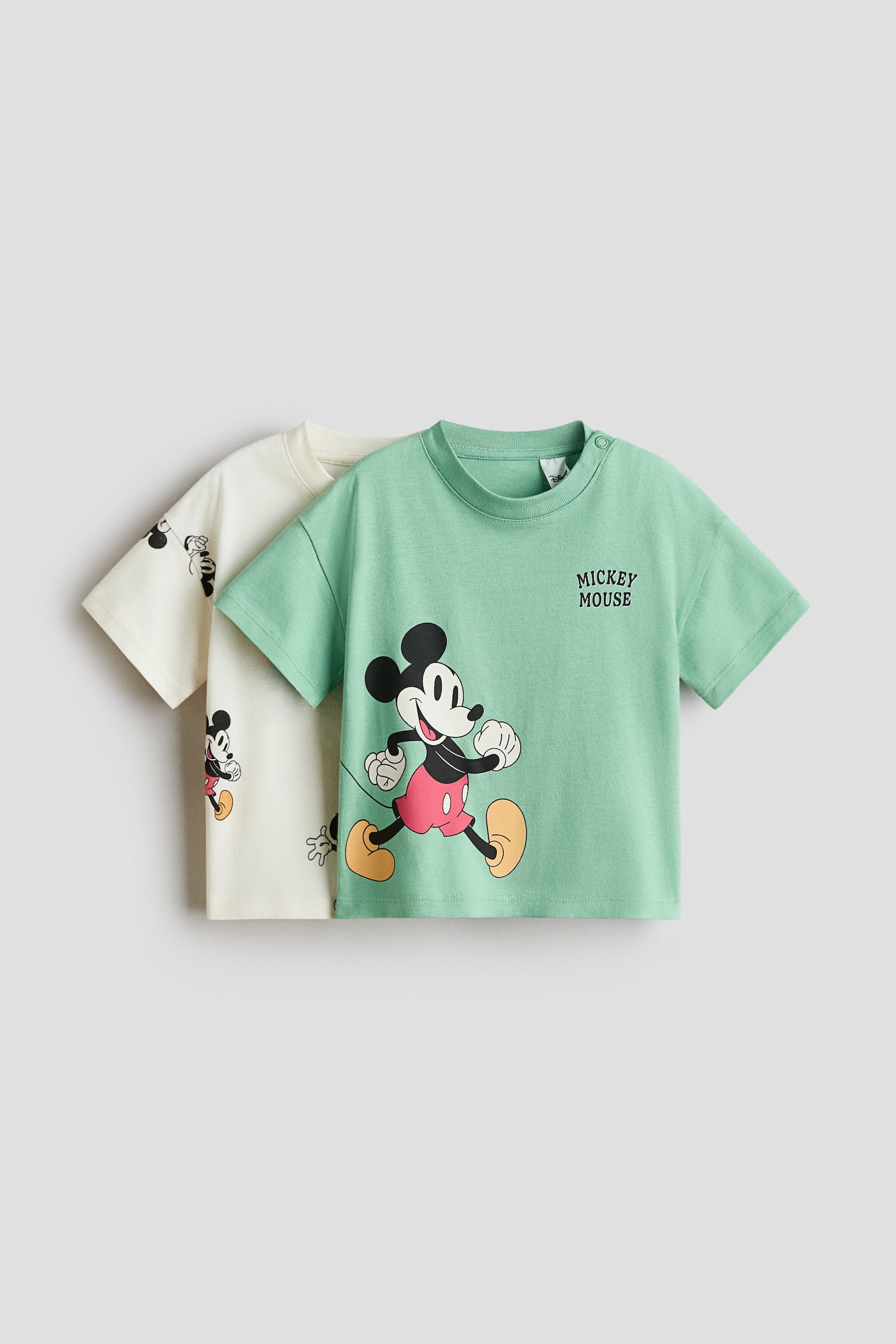 Lot de 2 T-shirts imprimés - Vert clair/Mickey