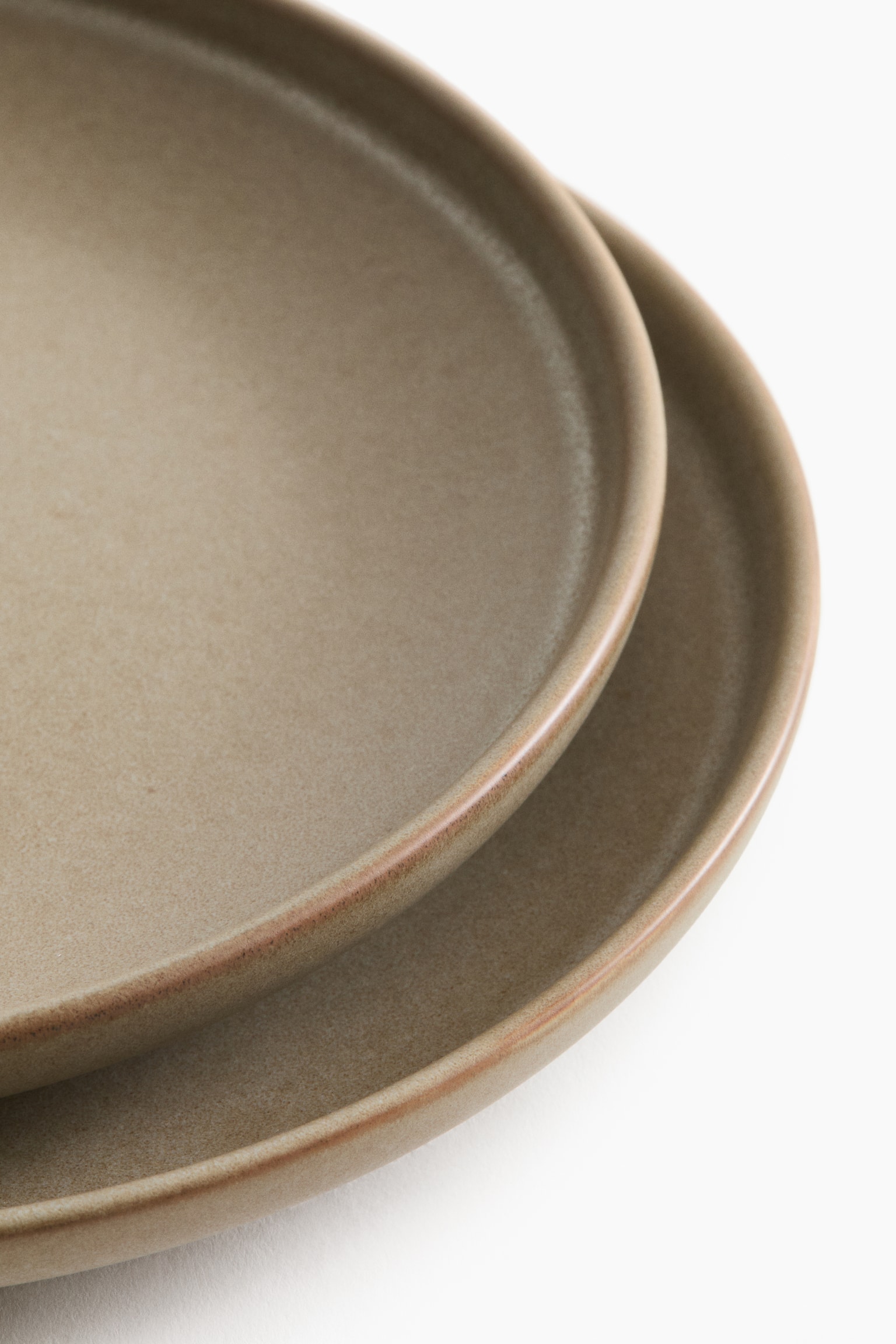 2 тарілки для закусок з кам’яної кераміки - Бежевий/Світло-бежевий/Чорний - 3