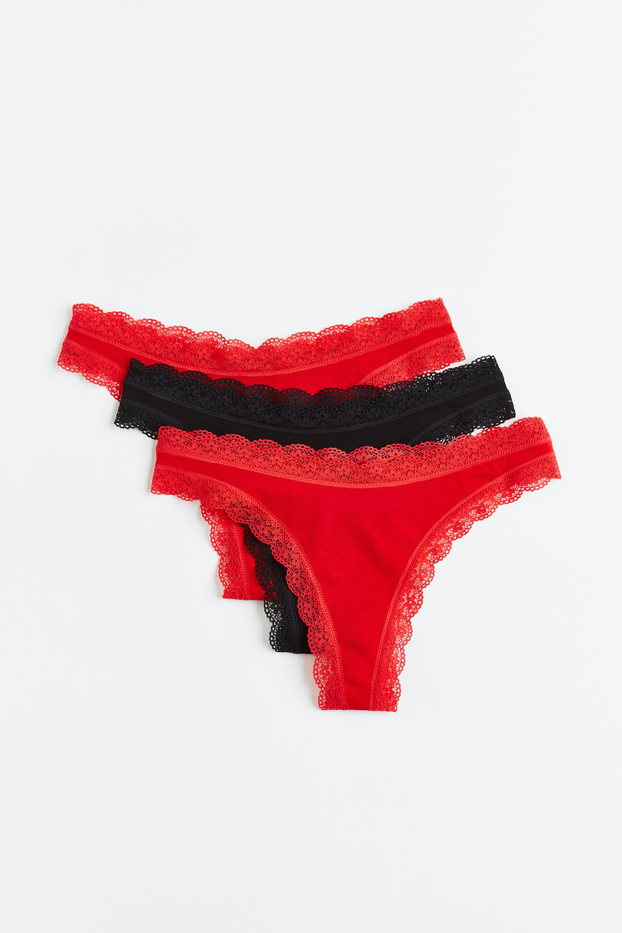 View larger image: 3-pack cotton thong briefs
- Red/Black - Ladies | H&M 1