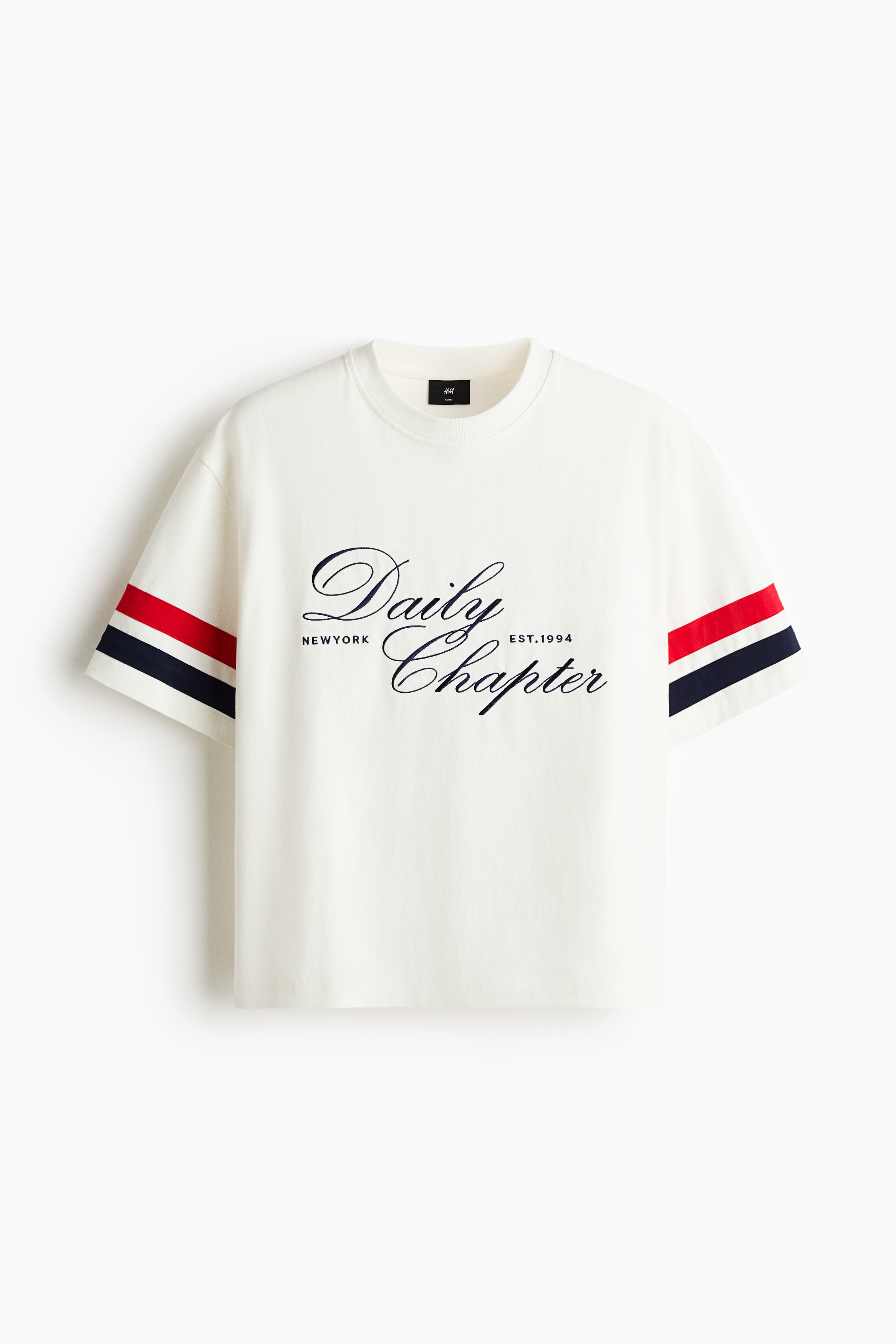 T-shirt - Loose Fit - Wit/Daily chapter/Donkerblauw/Daily chapter