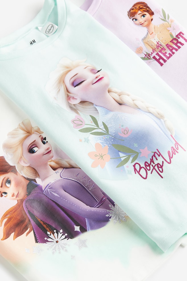 3-pack printed jersey tops - White/Frozen/Light purple/Minnie Mouse/Pink/Barbie/White/Hello Kitty/dc/dc - 3