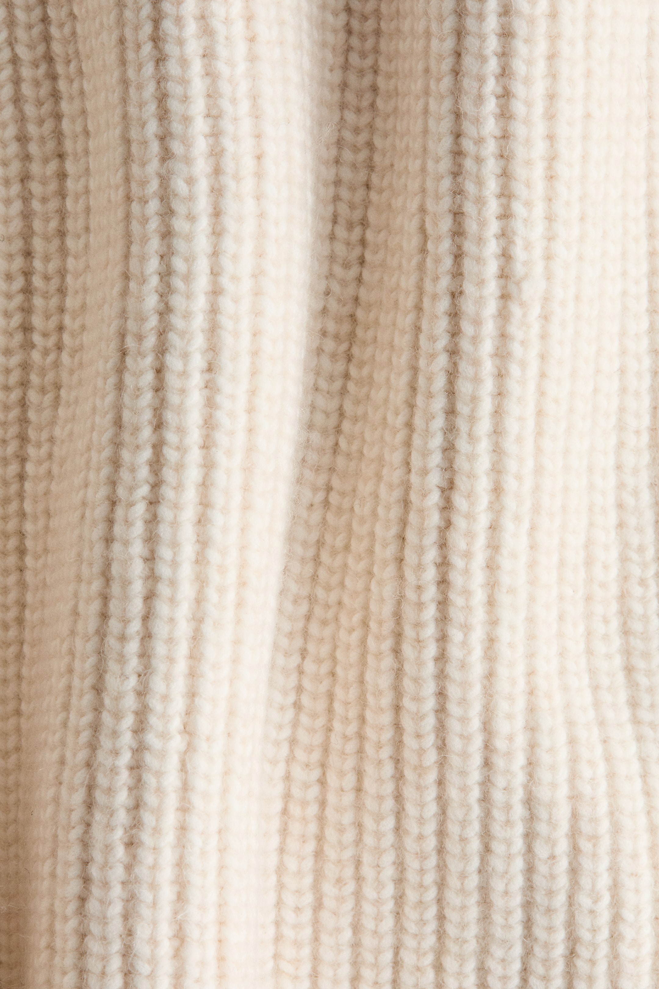 View larger image: Rib-knit turtleneck jumper - Light beige - Ladies | H&M 7
