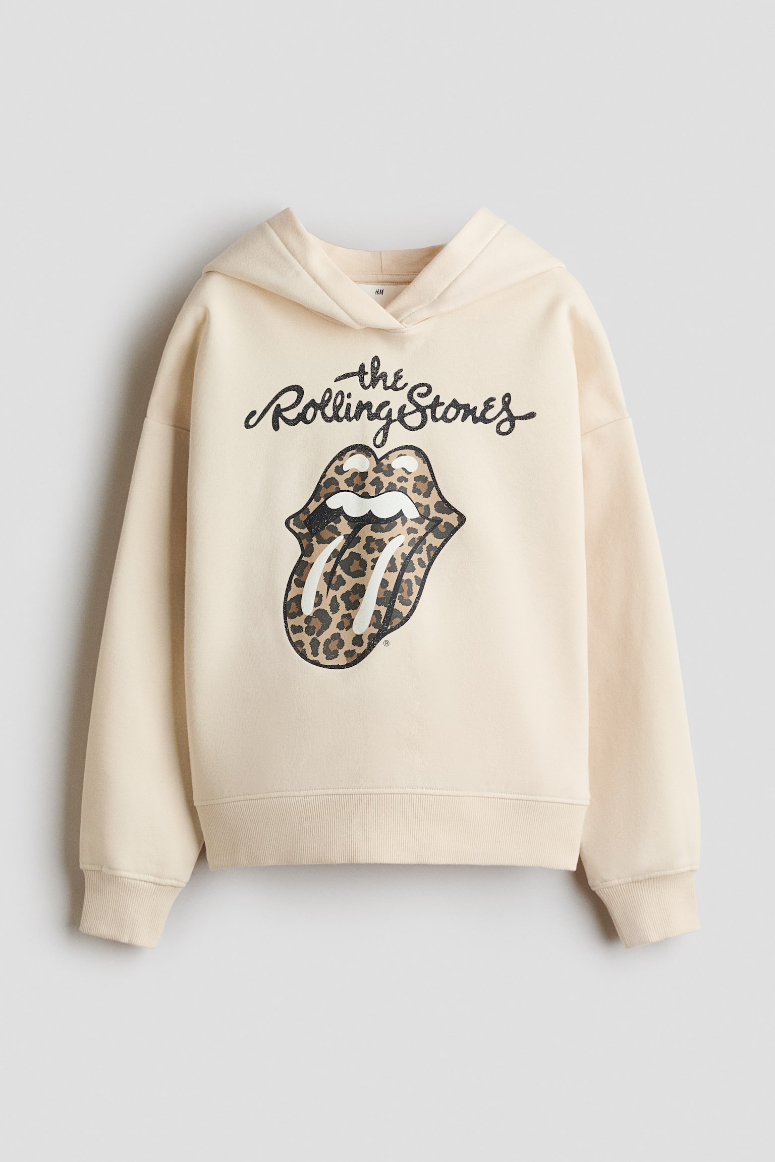 Print Brushed Inside Hoodie - Light beige/The Rolling Stones