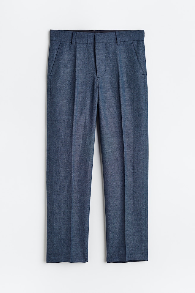 Textured suit trousers - Navy blue/Pigeon blue - 1