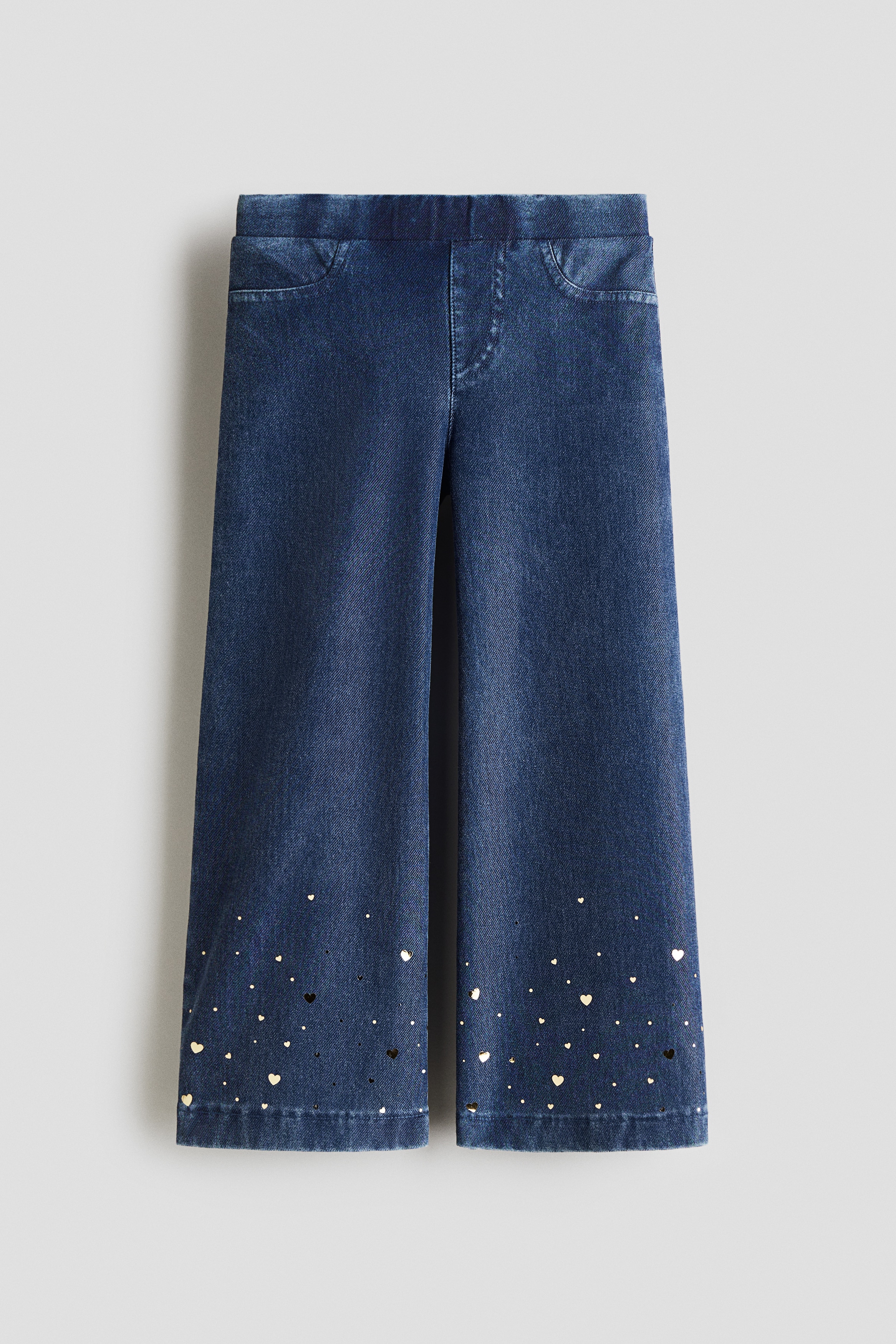 Wide Denim-look Pants - Dark denim blue - Kids | H&M US