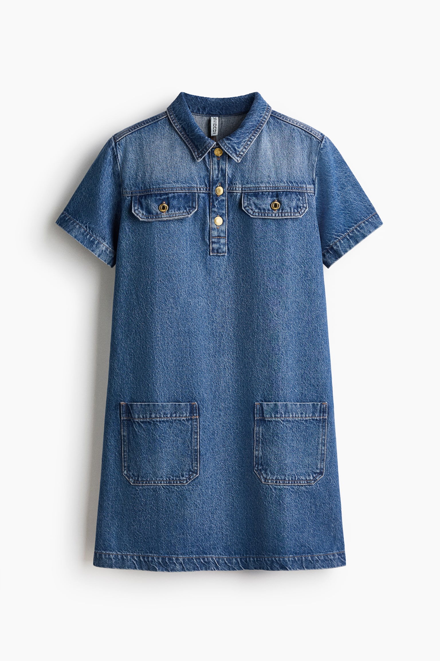 Denim jurk met kraag - Denim blue
