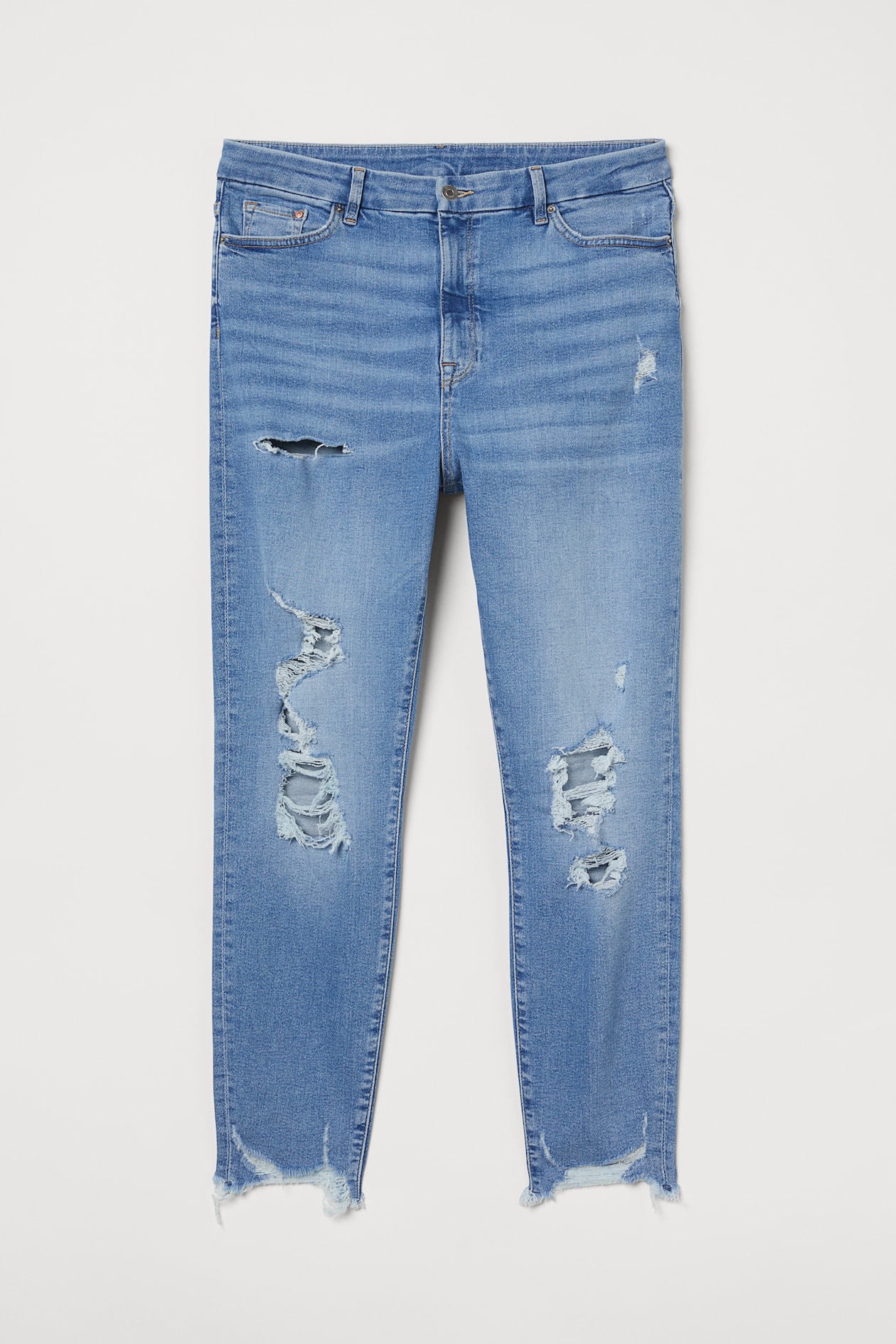 H&M+ Embrace Shape Ankle Jeans - High waist - Ankle-length - Light blue ...