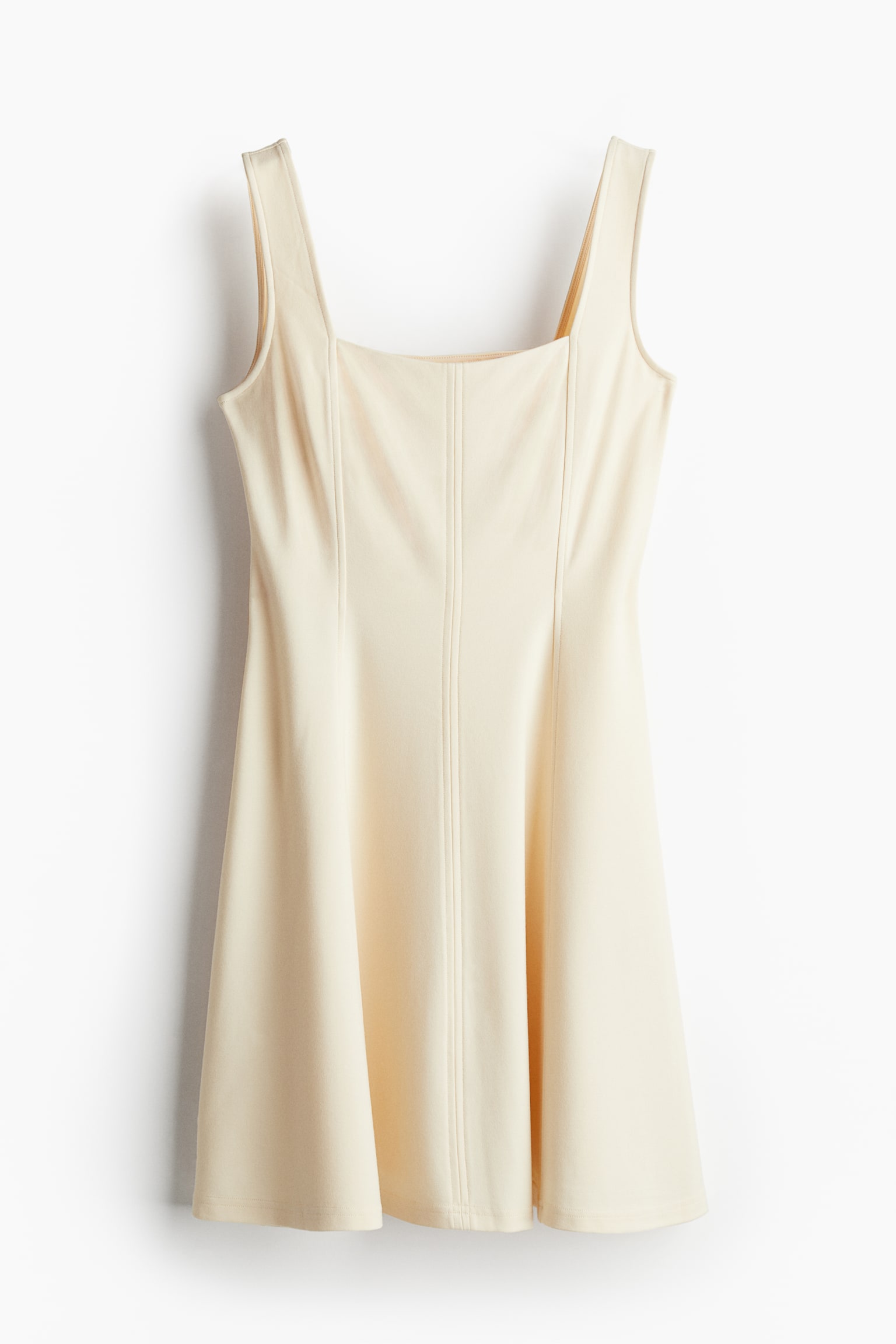 Square-neck jersey dress - Light beige - 2