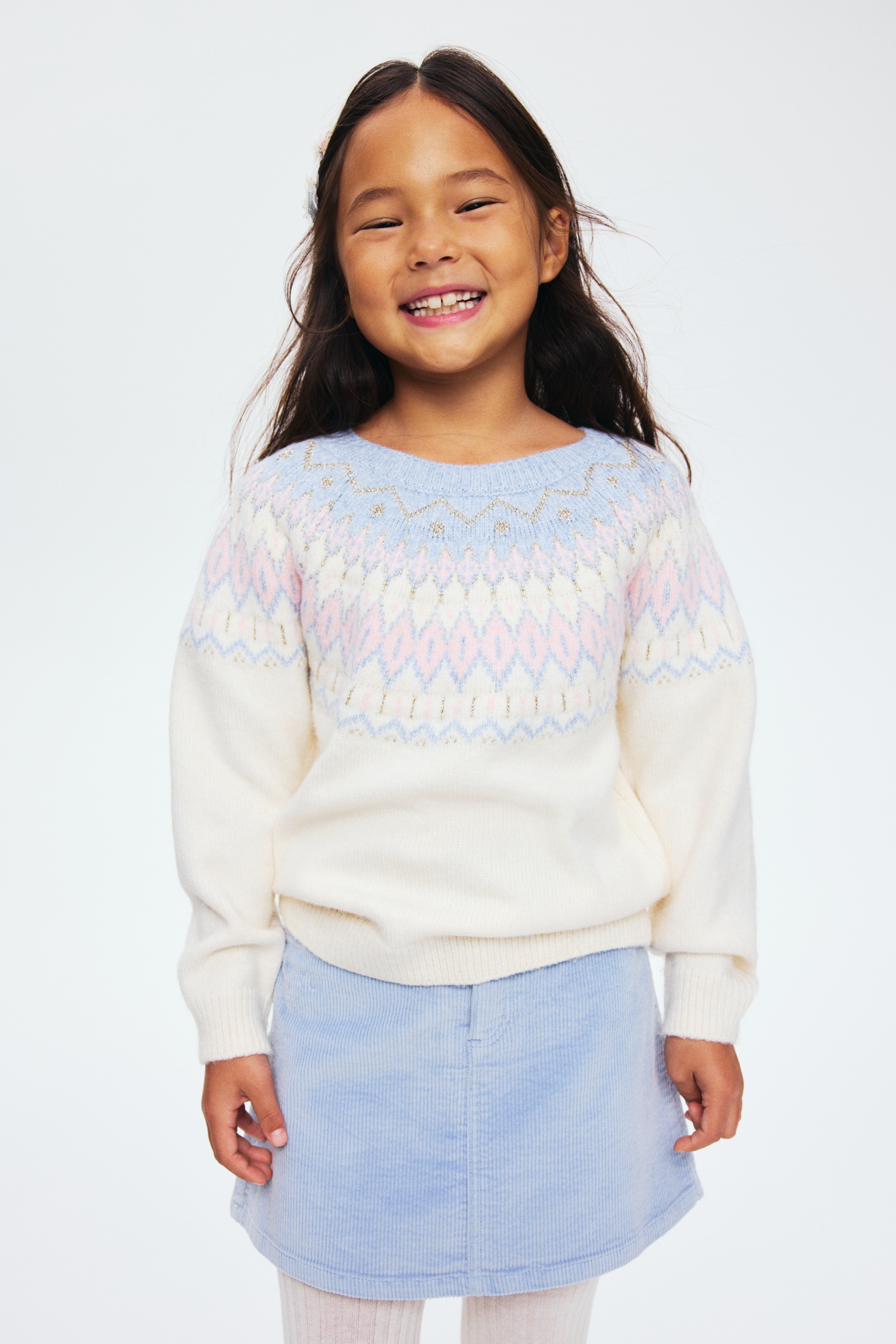 ムータマリン ジャガード ニット ライトブルー 5 ムータマリン