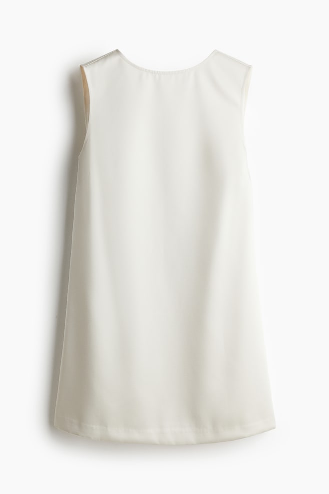 Deep-back dress - Cream/Light dusty pink/Black - 1