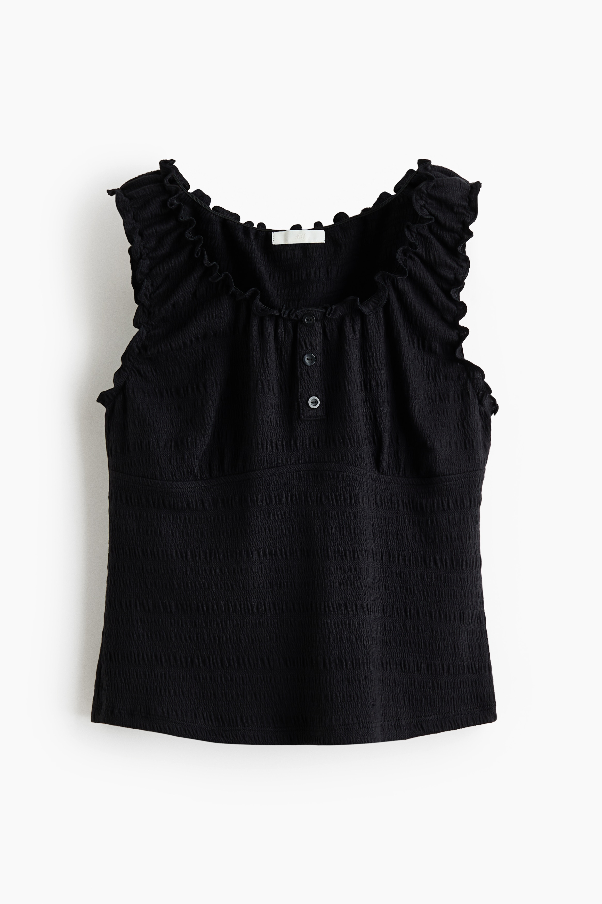 シャーリングタンクトップ - ブラック - レディース | H&M JP