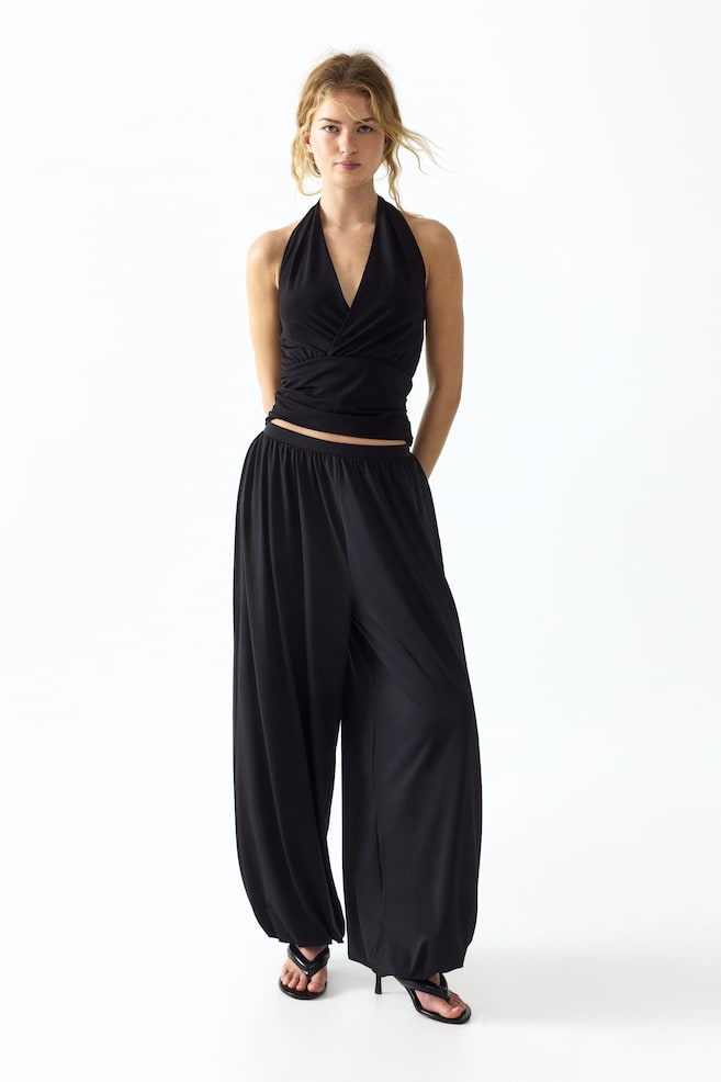 Top de punto con cuello halter - Negro/Morado oscuro/Azul paloma oscuro - 3
