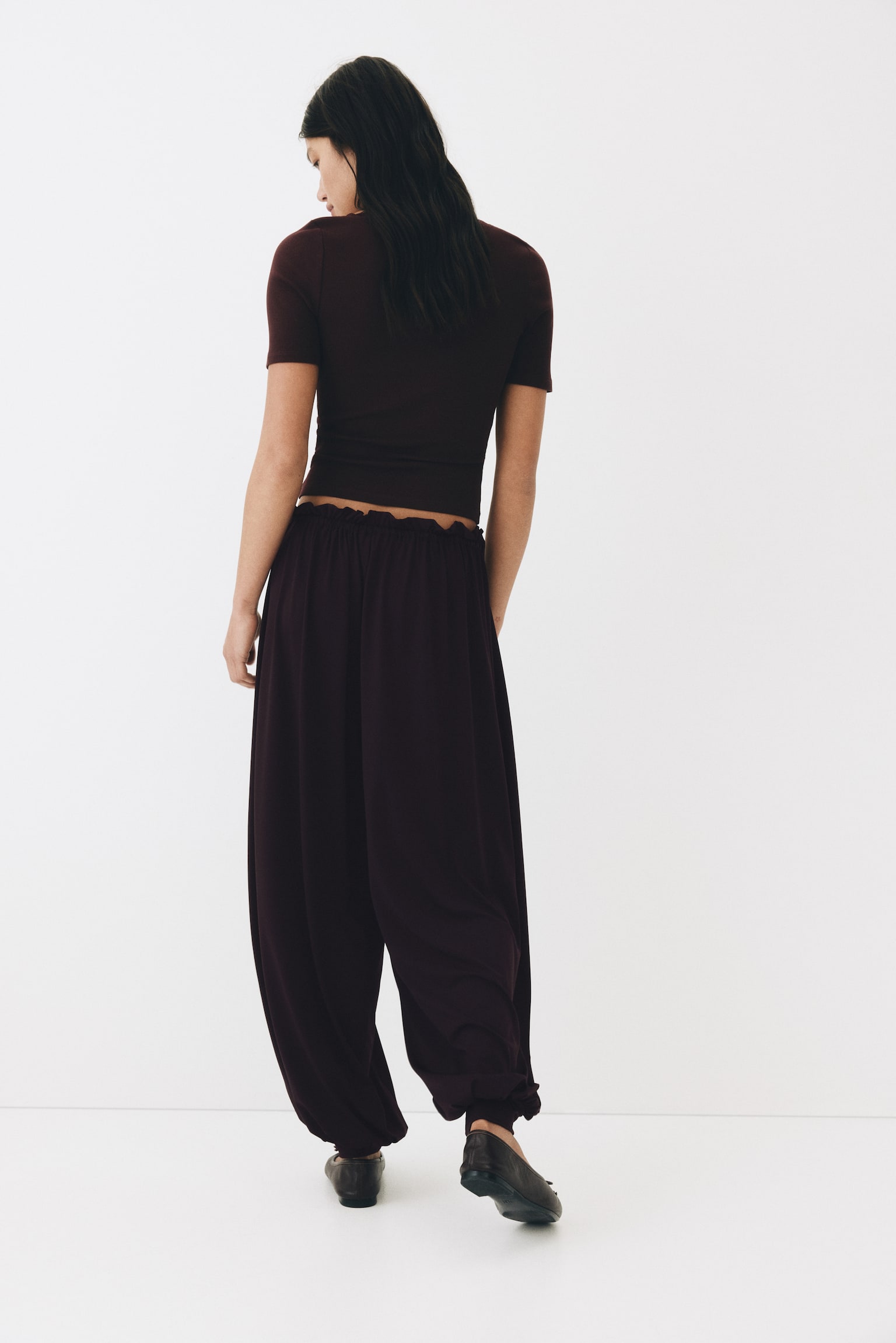 Jersey balloon trousers - סגול שזיף/ירוק זית/שחור - 5