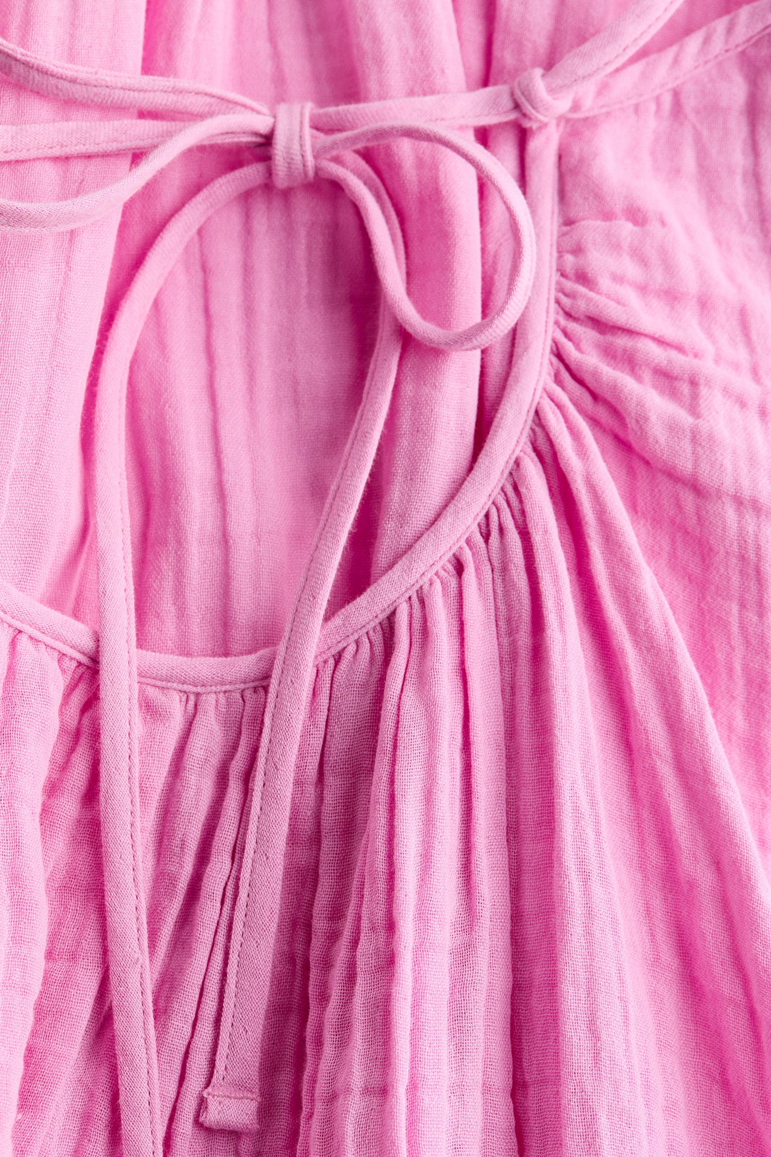 Muslin beach dress - Pink/White - 3