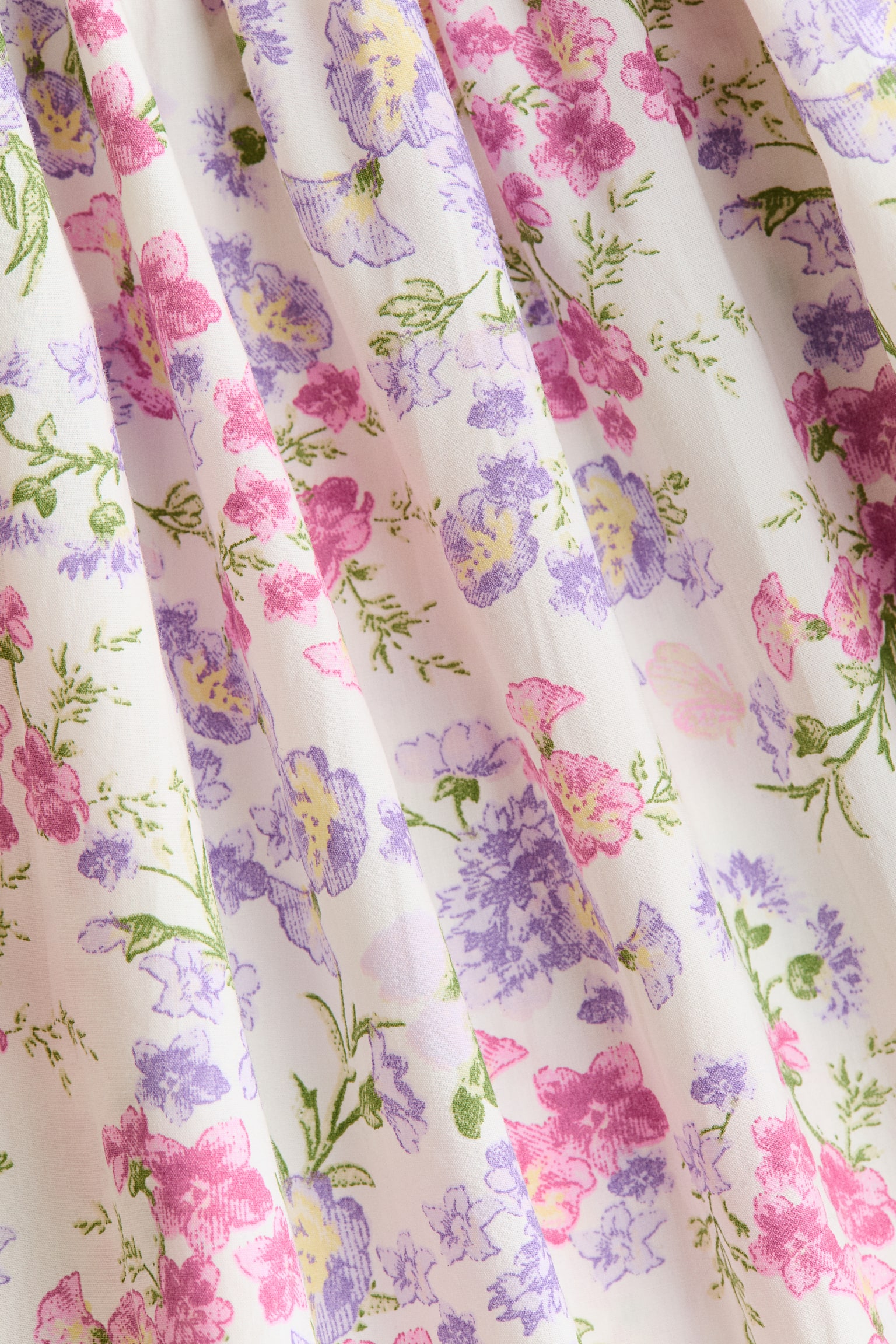 Bavlněné šaty s rozšířenou sukní - Bílá/květiny/Bílá/květiny/Zelená/vzor - 2