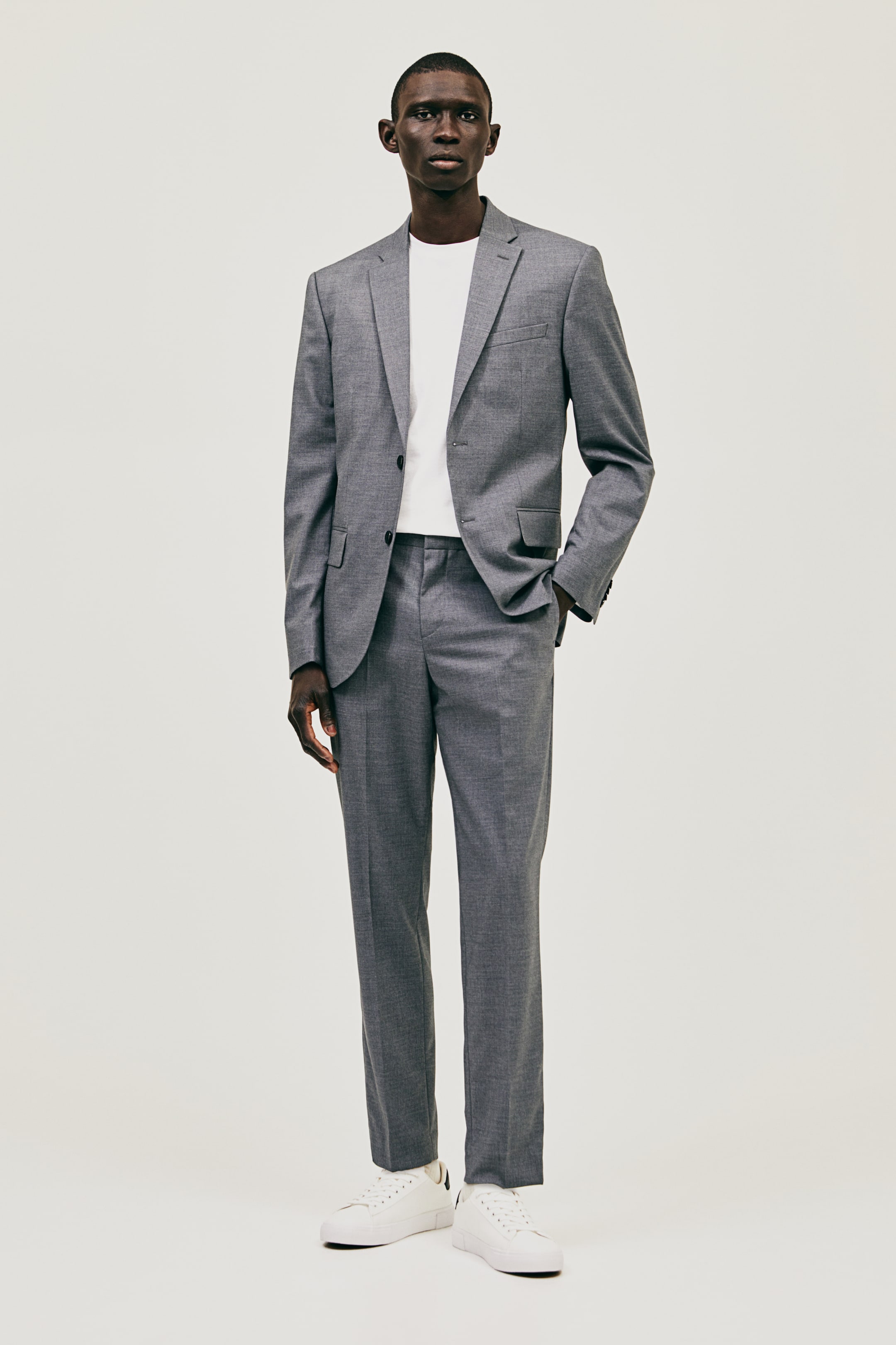 Slim Fit Suit trousers - Dark grey marl - Men | H&M GB 2