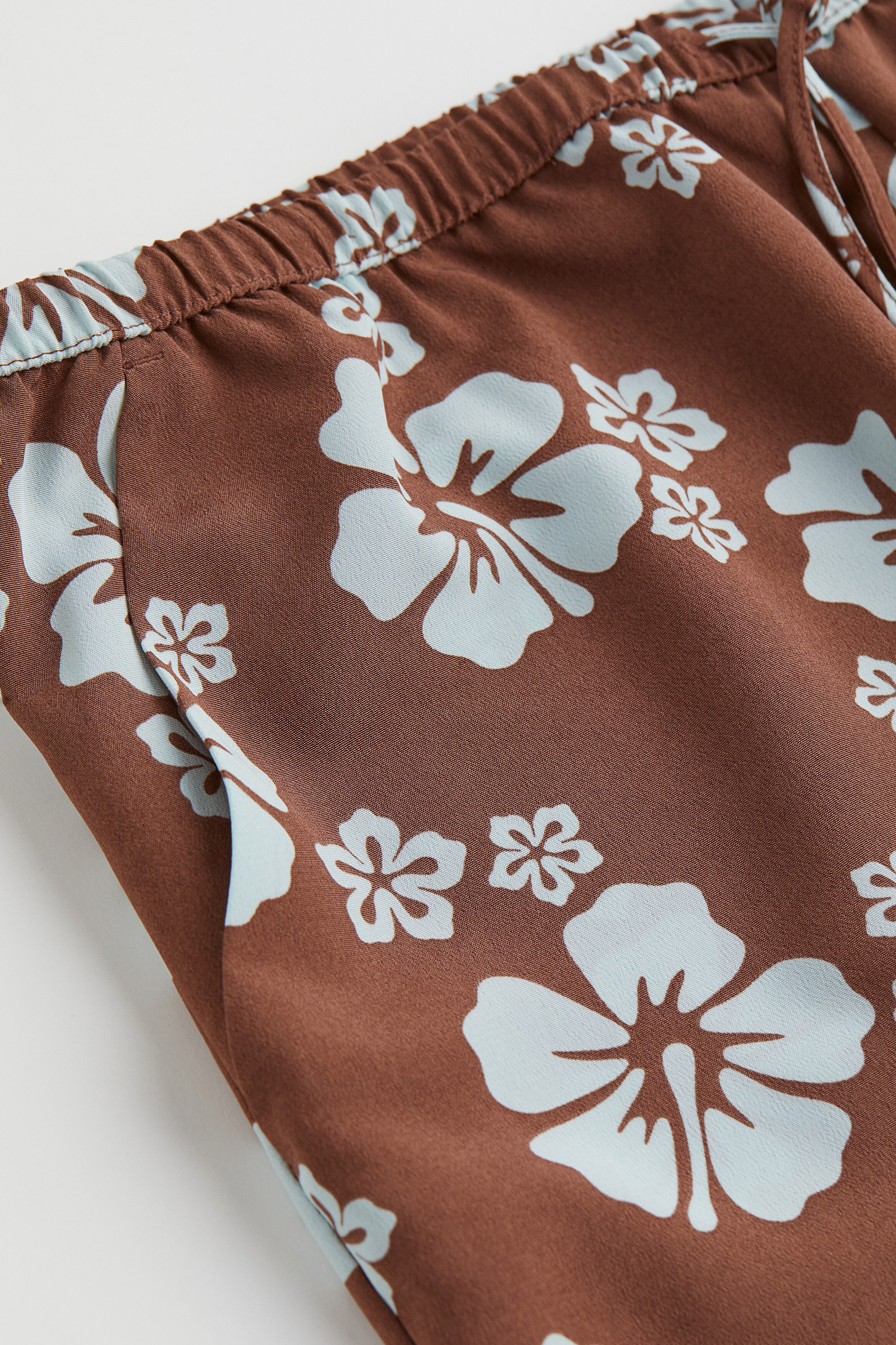 Linen-blend pull-on trousers