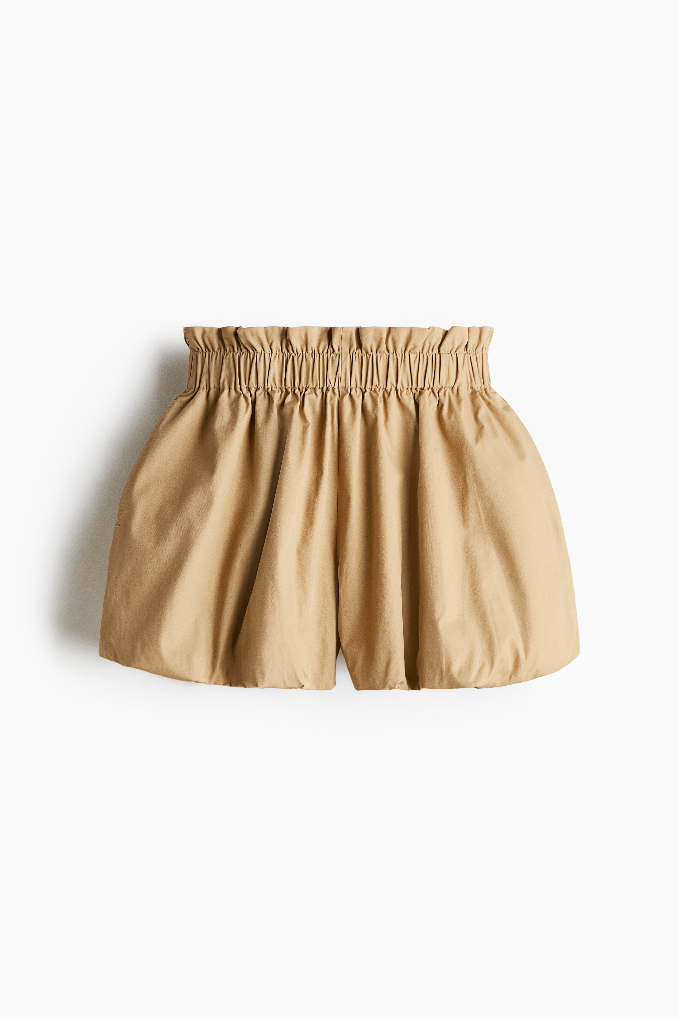 Balon Kesimli Gabardin Şort - Bej