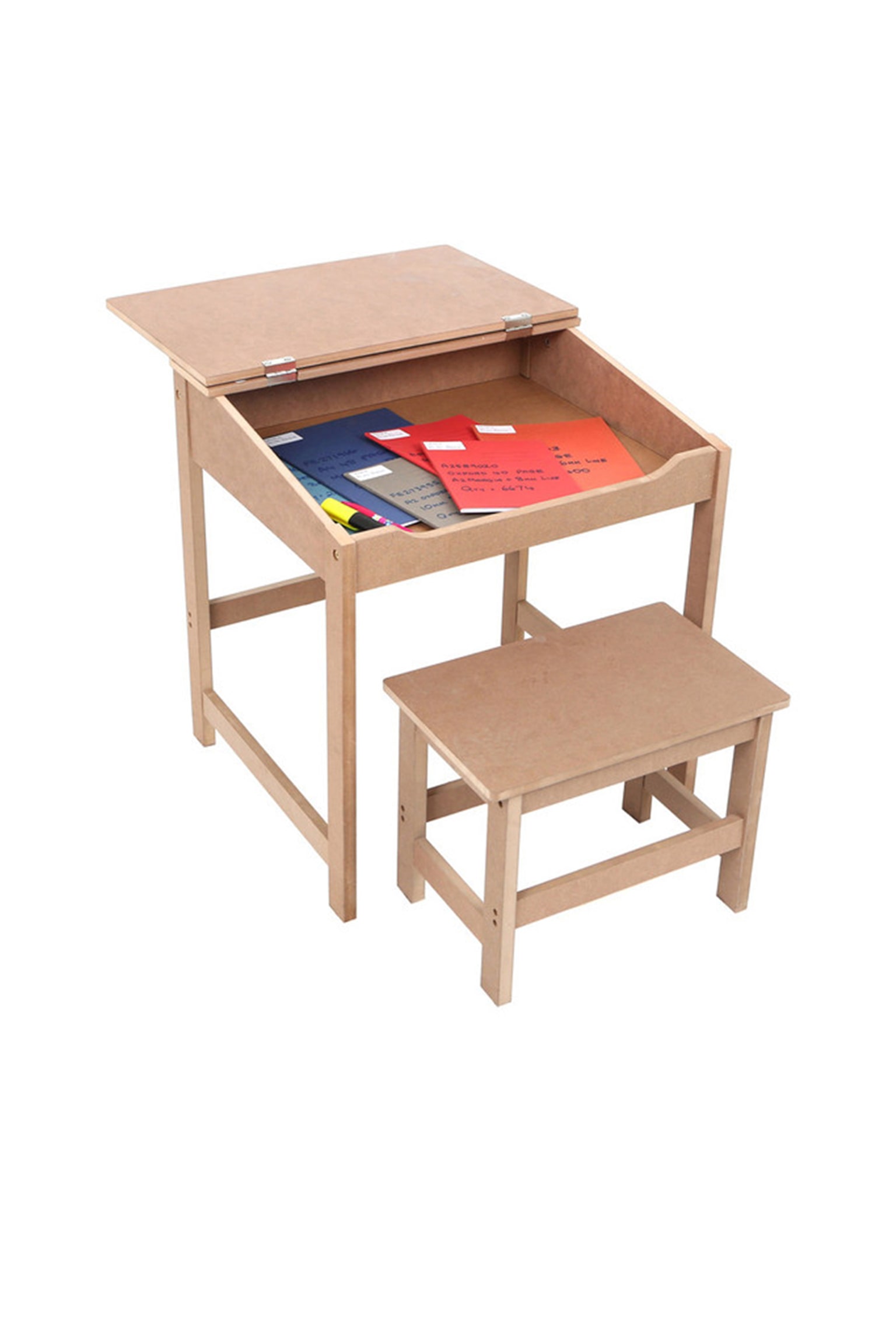 Kids Desk And Stool - Natural - 4