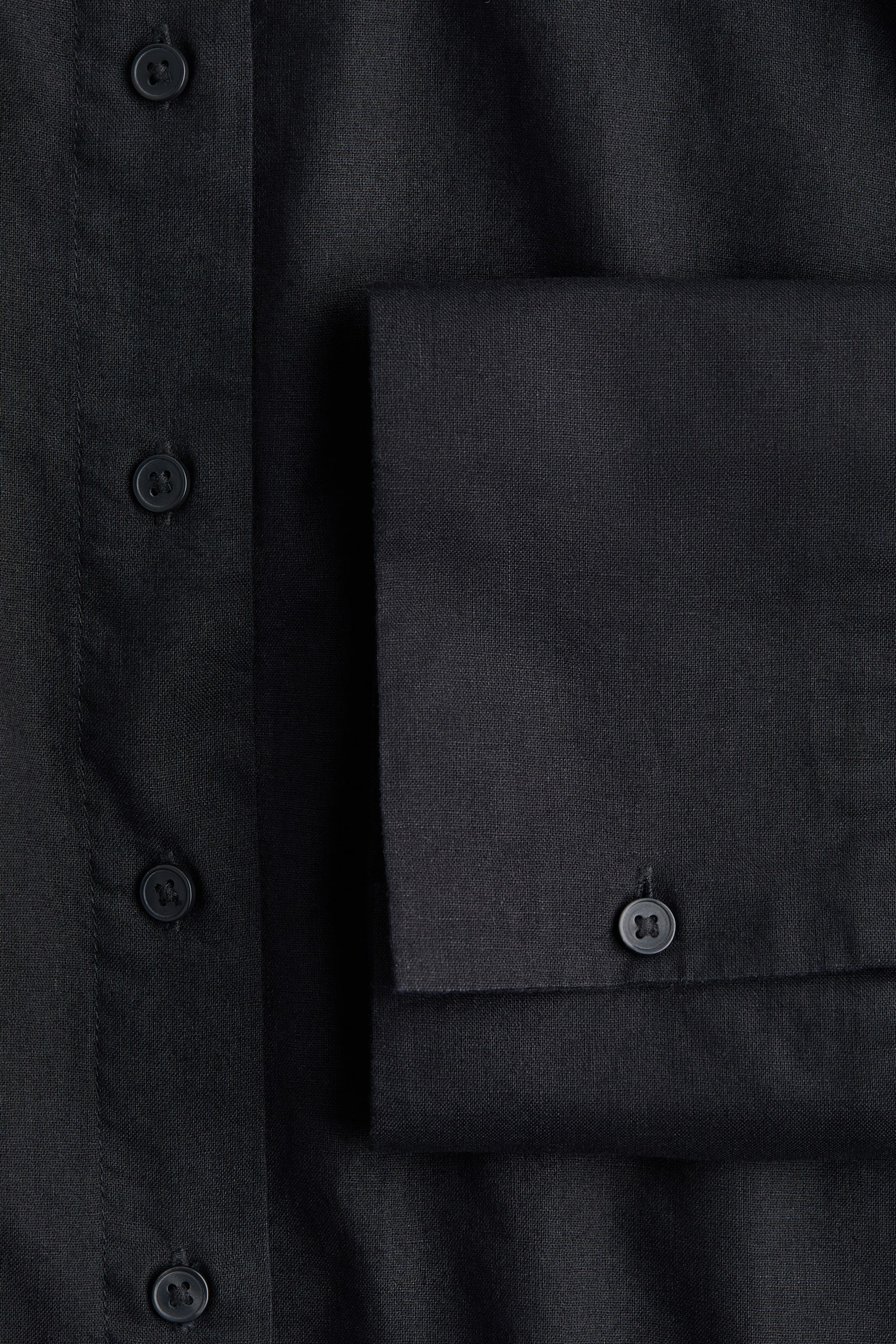 Linen-blend shirt - Black/Dusty blue/Cream/Striped - 6