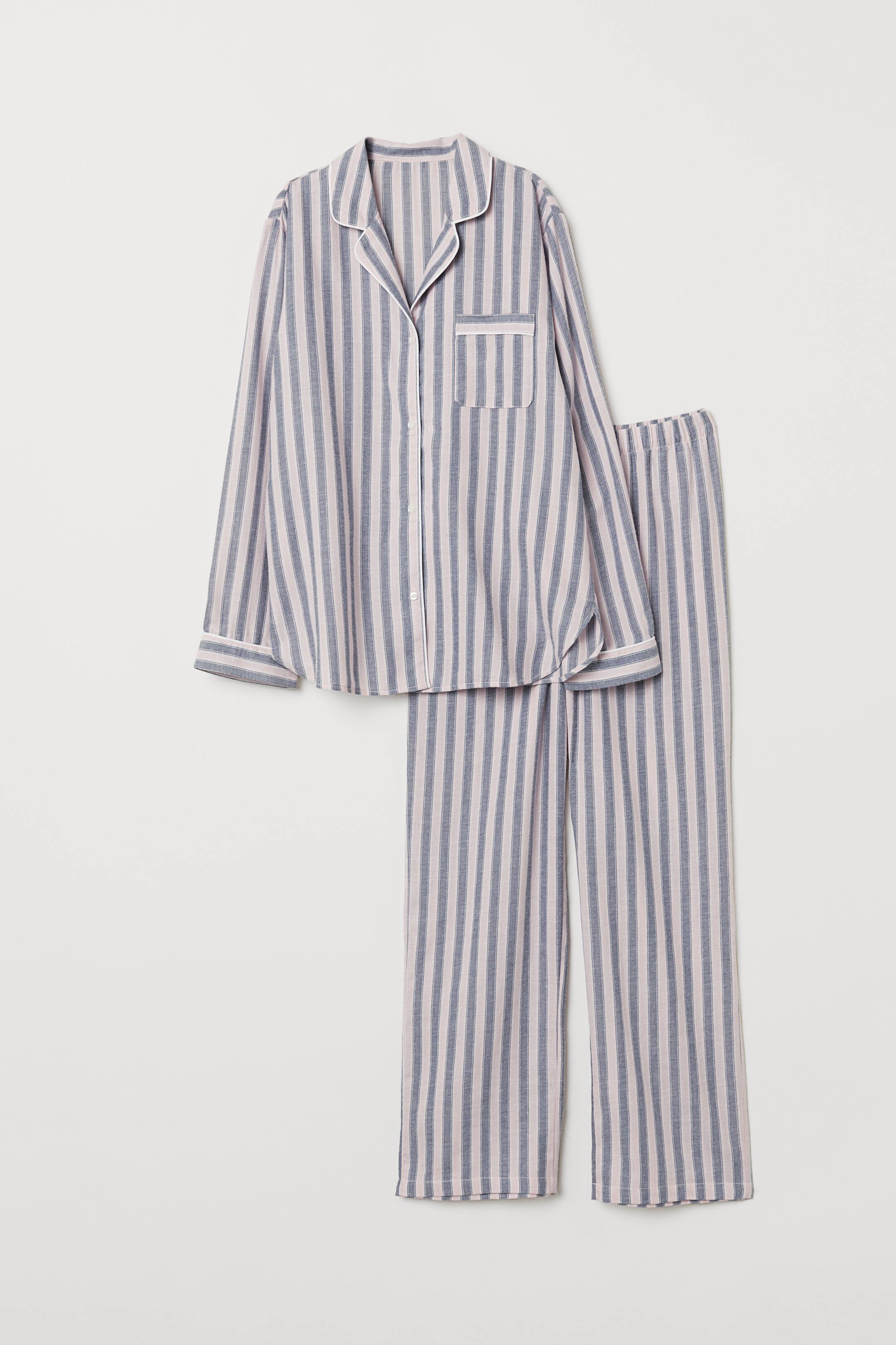 View larger image: Pyjama shirt and bottoms - Pink/Blue striped - Ladies | H&M 1
