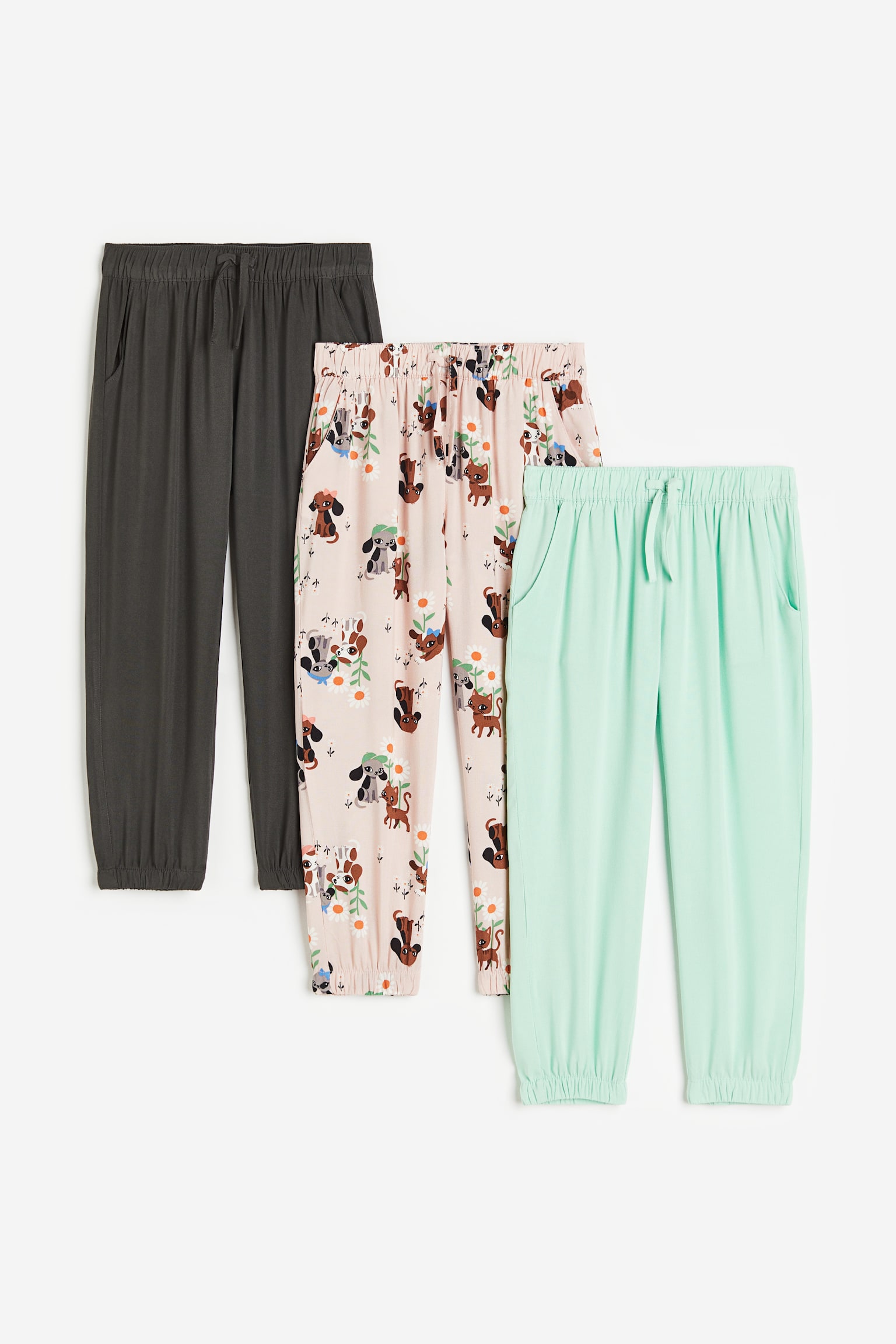 3-pak joggers - Pudderrosa/Hunde