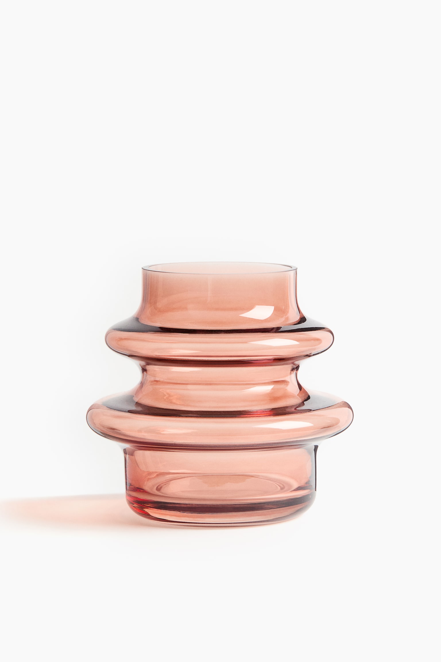 Small Tiered Glass Vase - Pink/Transparent