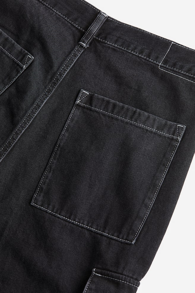 Loose Fit Cargo trousers - Black/Denim blue - 3