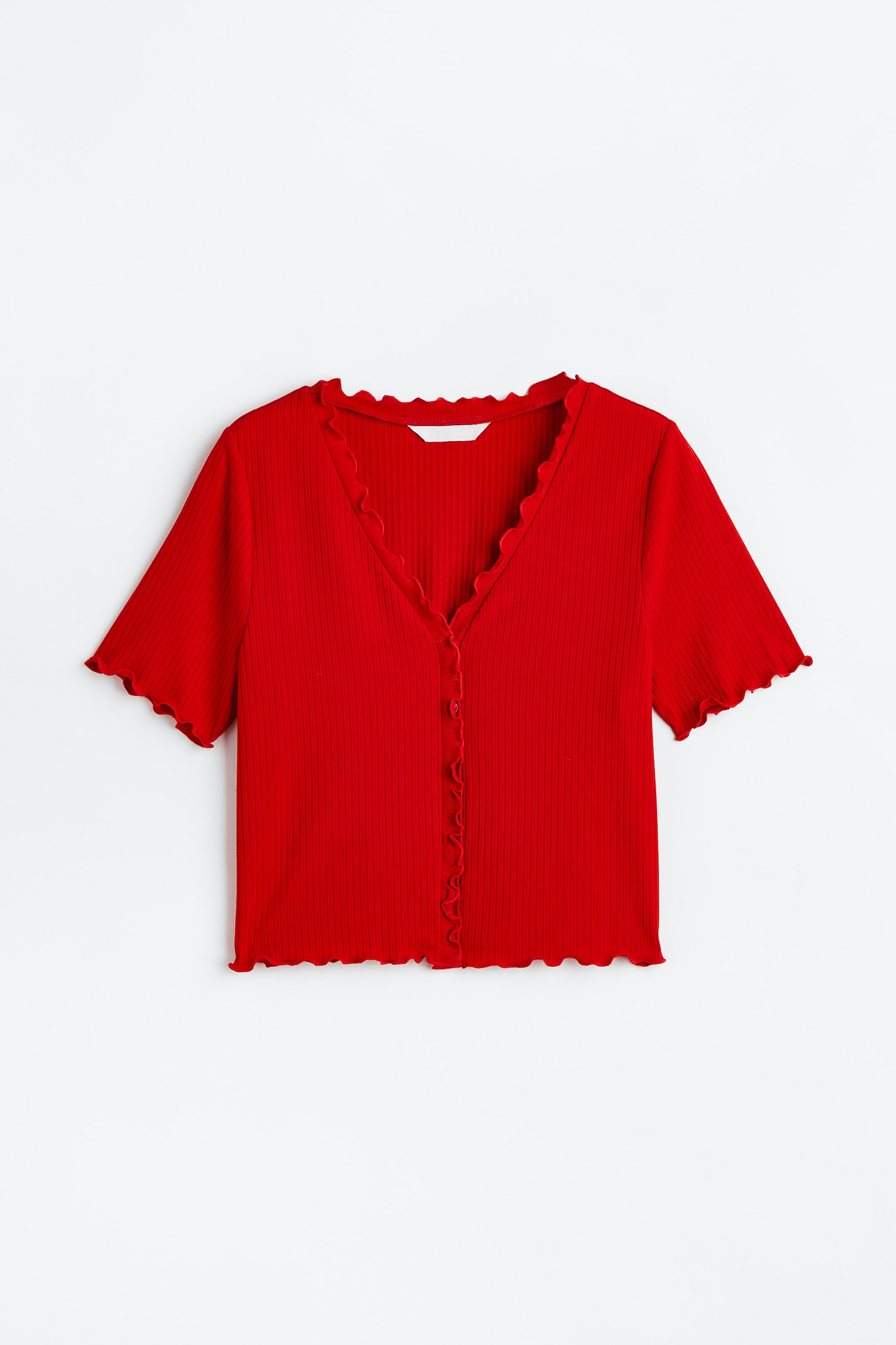 View larger image: Short-sleeved jersey cardigan - Red - Ladies | H&M IN 1