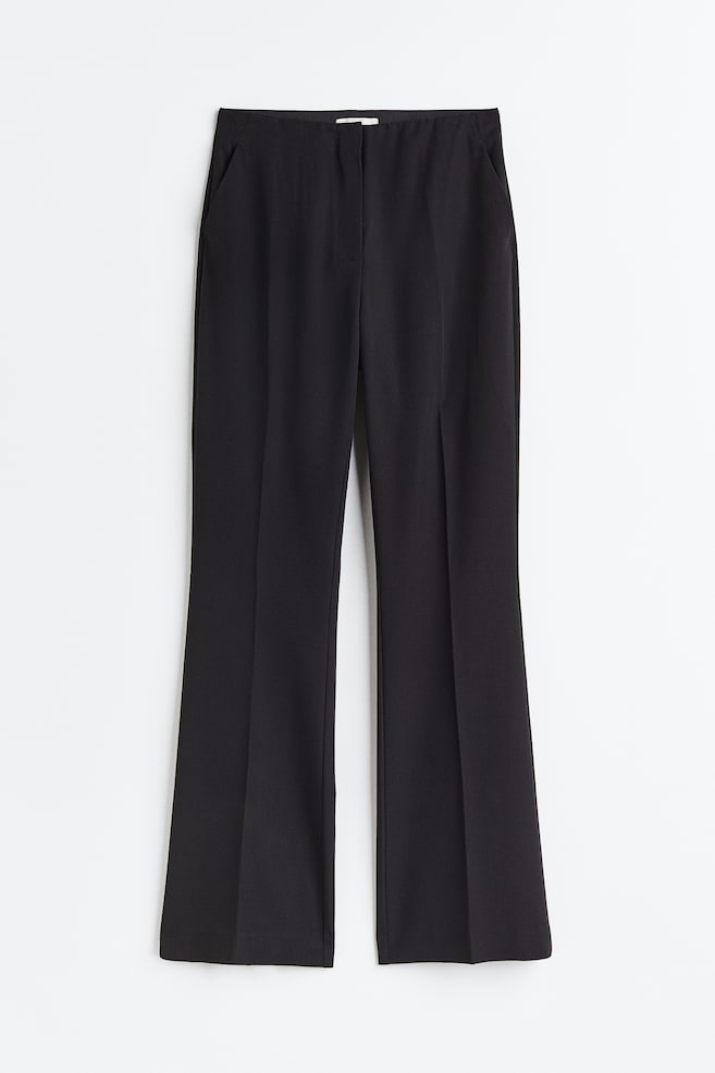Flared trousers - Black/Greige/Checked/Black/Dark brown