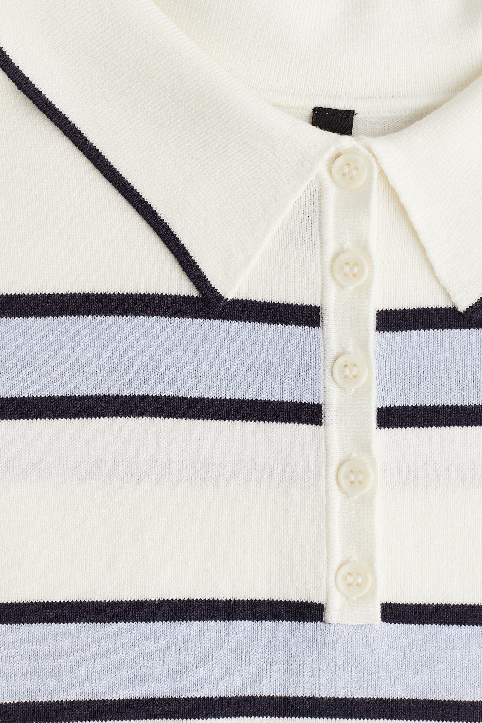 Fine-knit polo shirt - Light blue/Striped/Cream/Grey marl/Navy blue/Light pink/Light blue/Light purple/Striped - 3