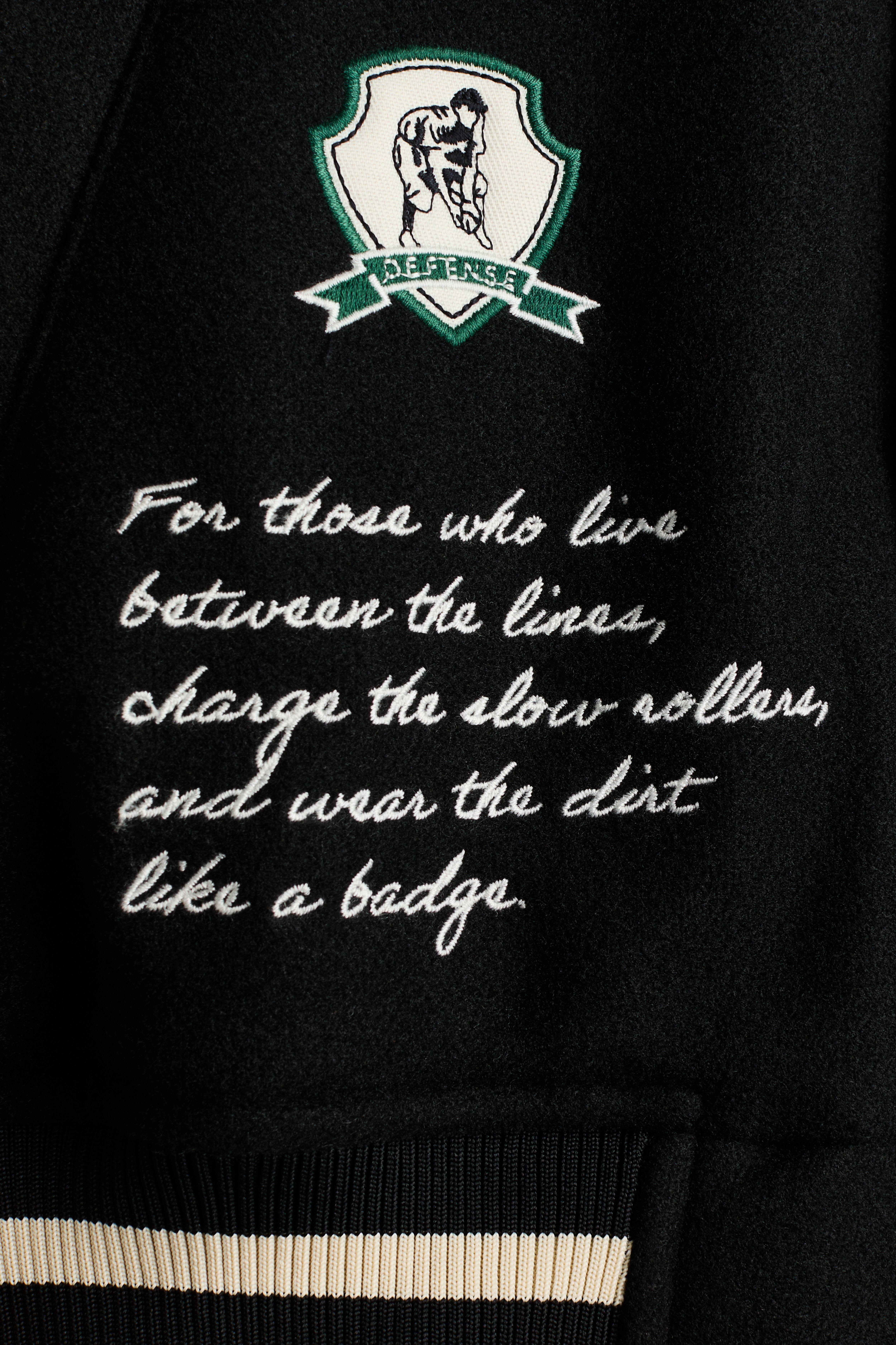 Motif-Detail Baseball Jacket