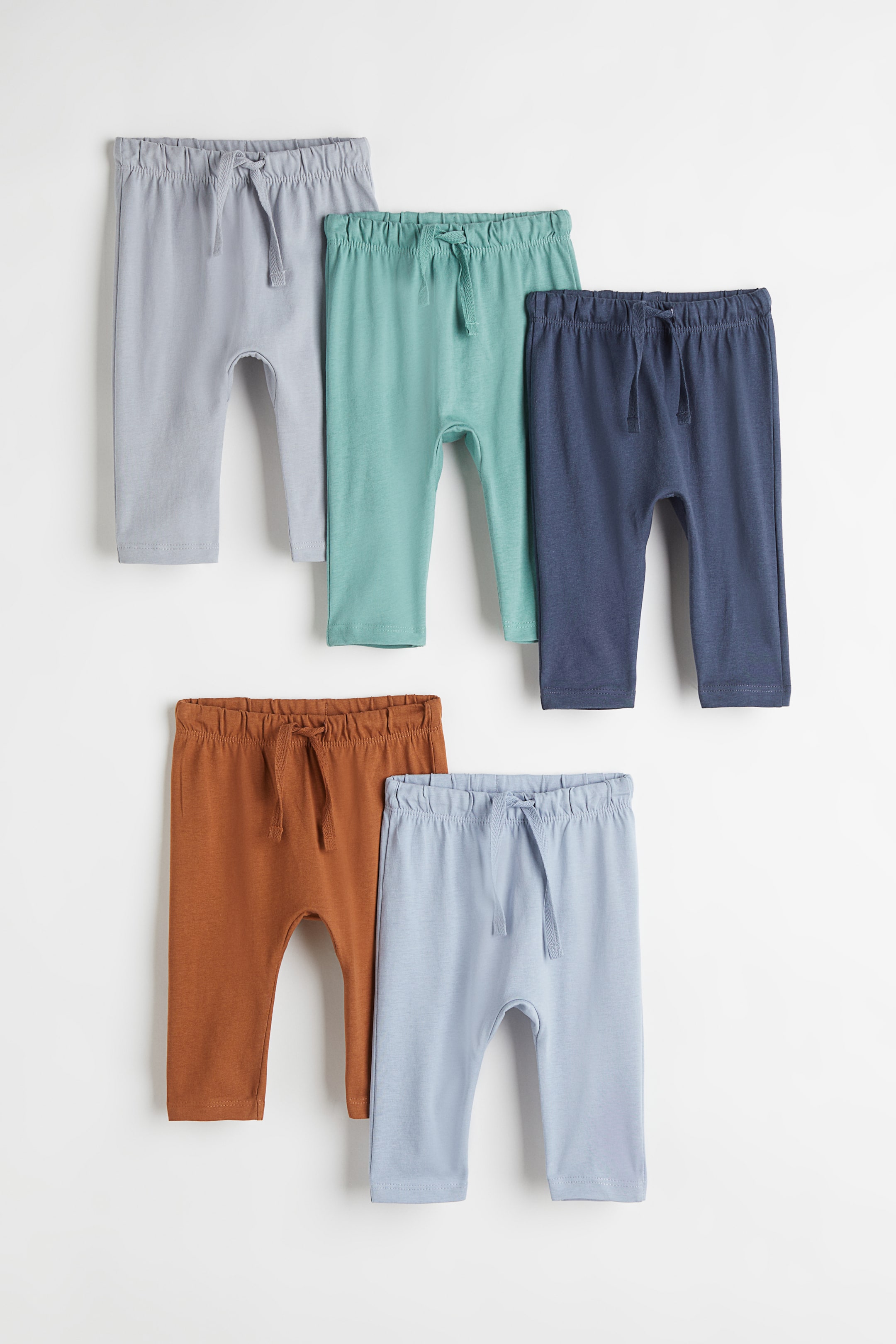 View larger image: 5-pack cotton jersey joggers - Grey/Turquoise - Kids | H&M 1