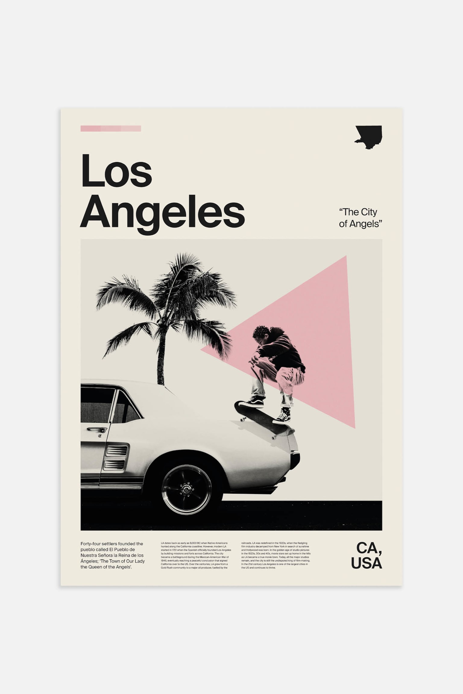 Los Angeles Poster - Beige