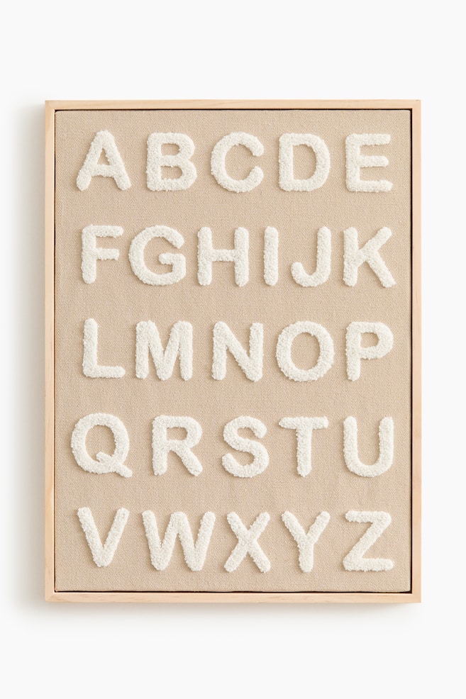 Getuftetes Wandbild - Beige/Alphabet/Hellbeige/Alphabet - 1