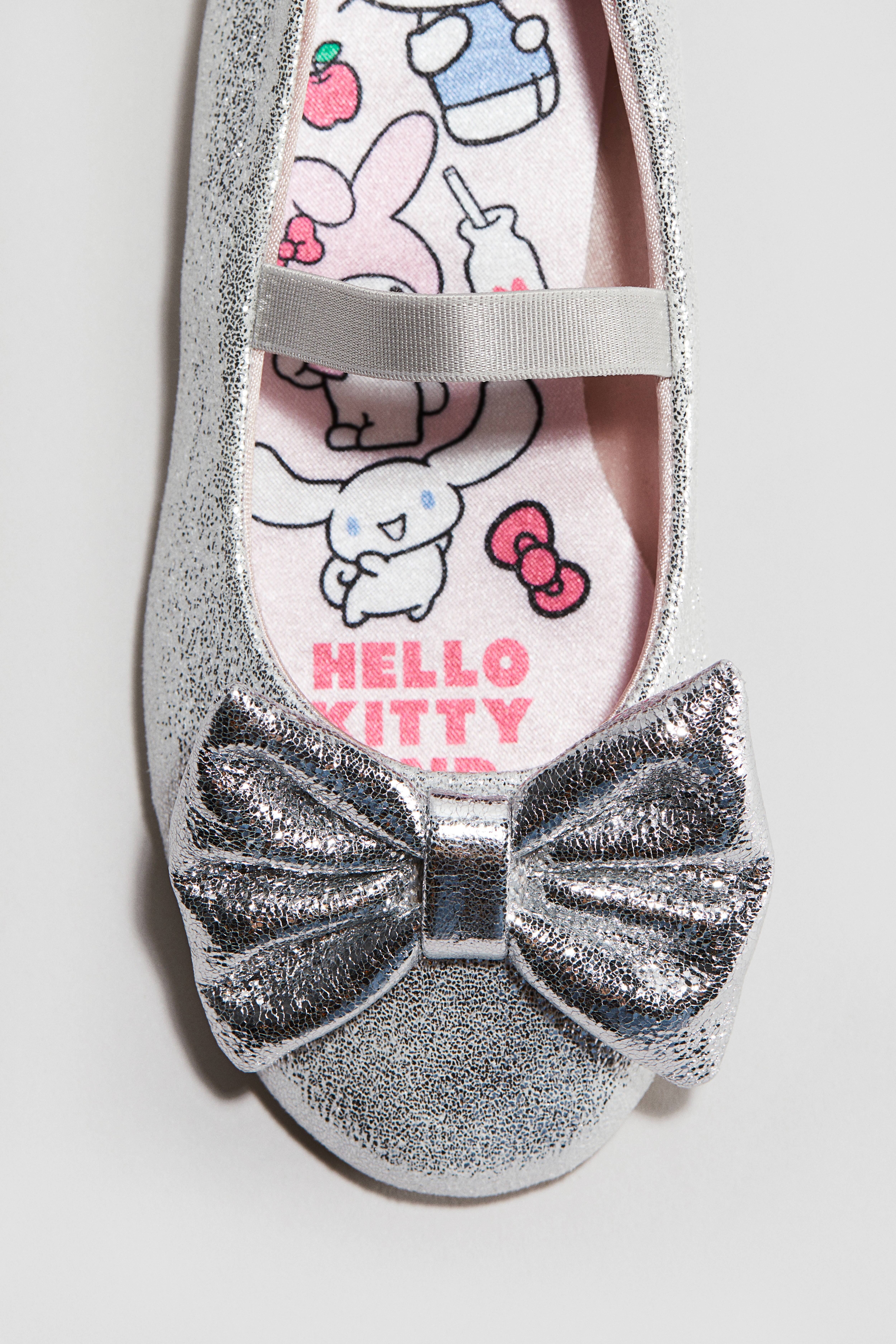 Glittery Ballet Flats with Bow