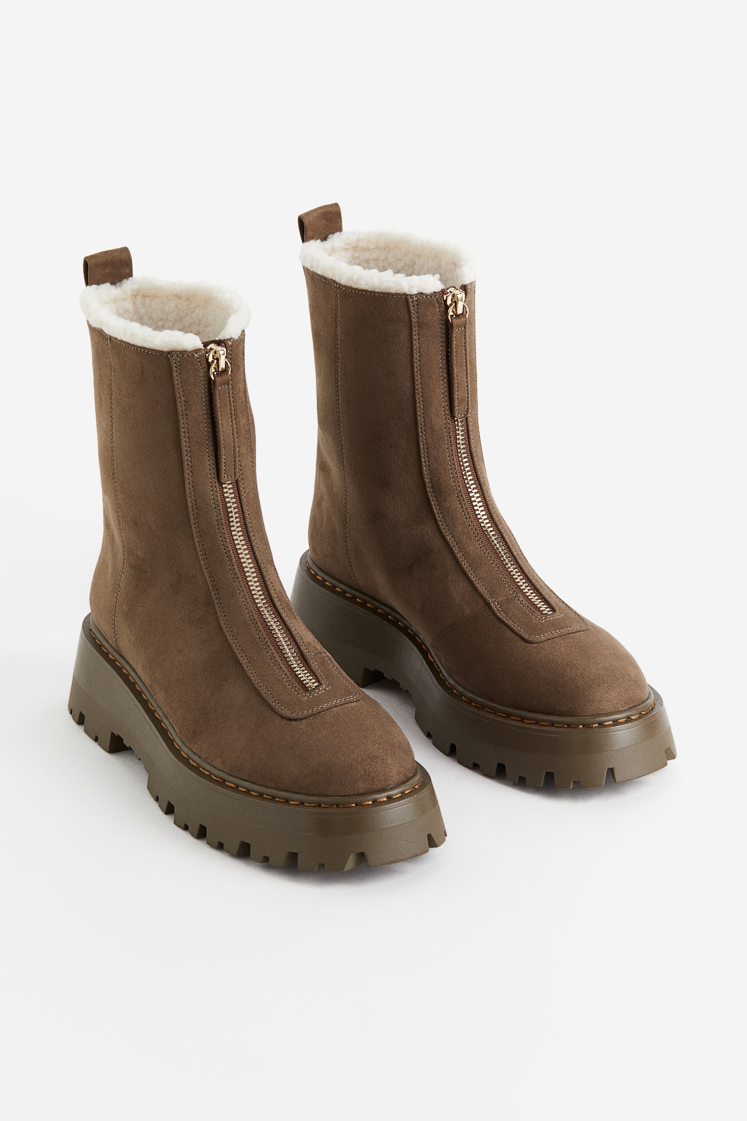 Warm Lined Boots - Brown - 3