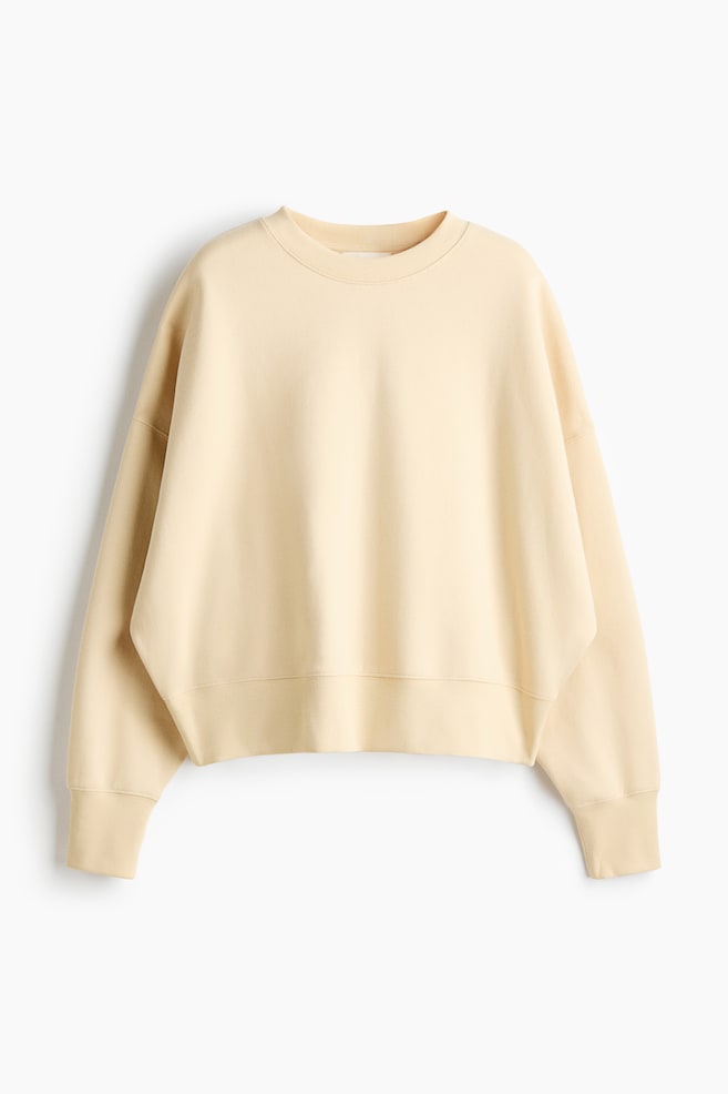 Oversized sweatshirt - Light yellow/Grey marl - 1