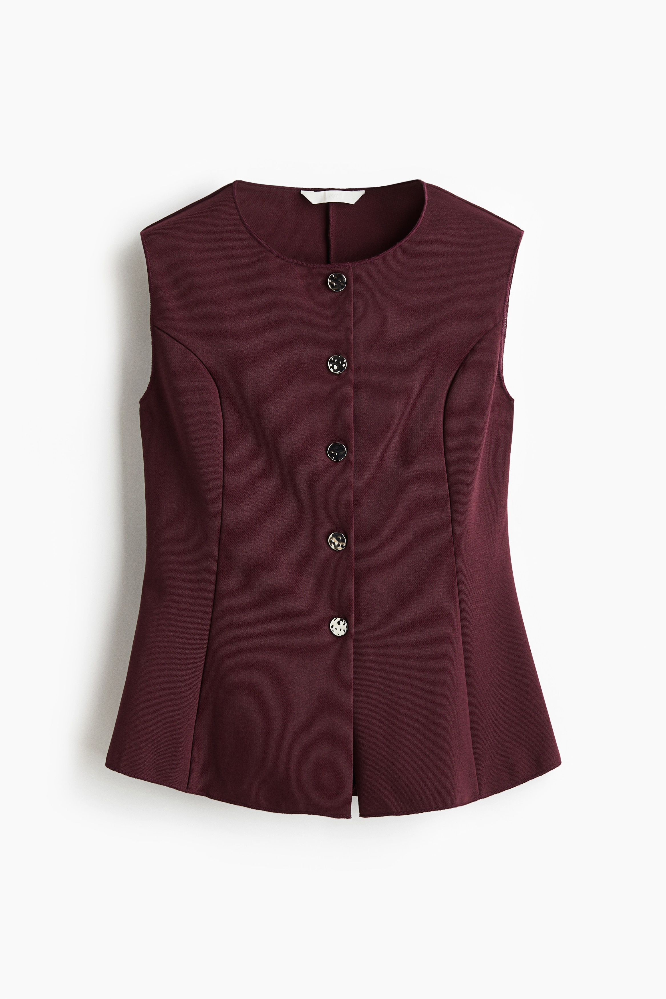 Gilet sans manches en interlock - Bordeaux/Crème