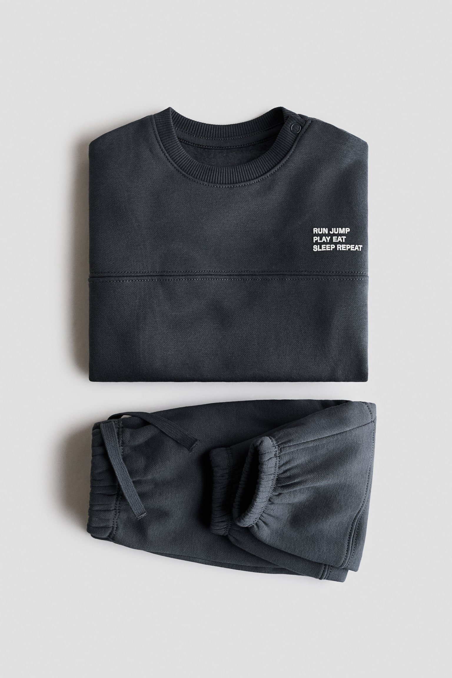 2-piece sweatshirt set - Grey/Run Jump Play/Light blue/Run Jump - 4
