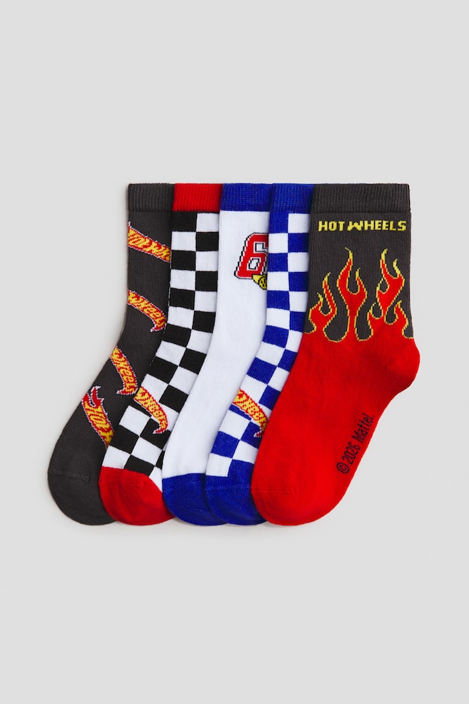 5-Pack Patterned Socks - Black/Hot Wheels/White/Marvel Comics/Mint green/Toy Story/Blue/Lilo & Stitch - 1