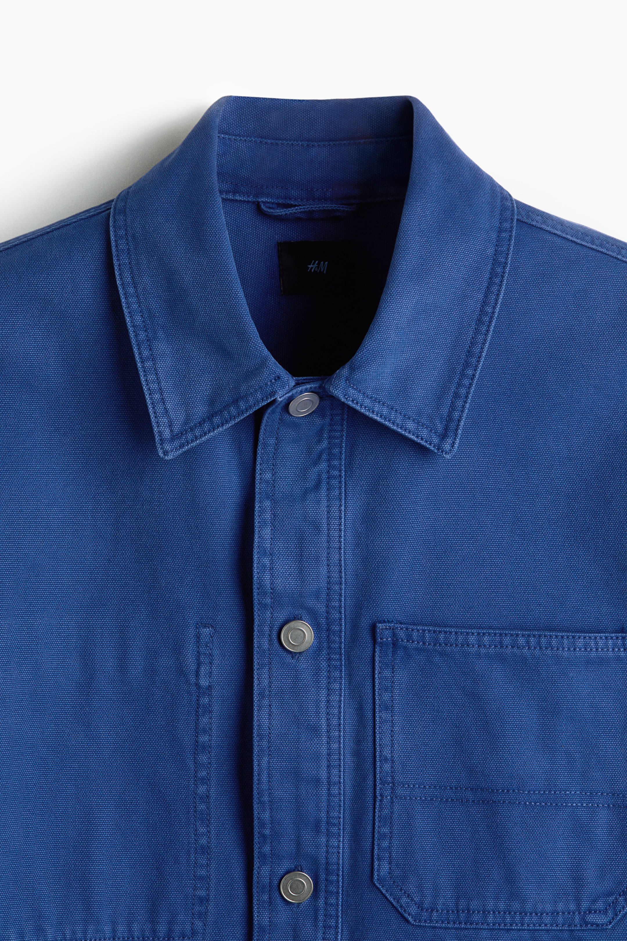 이미지 확대 보기: 캔버스 오버셔츠 - 블루 - Men | H&M KR 3