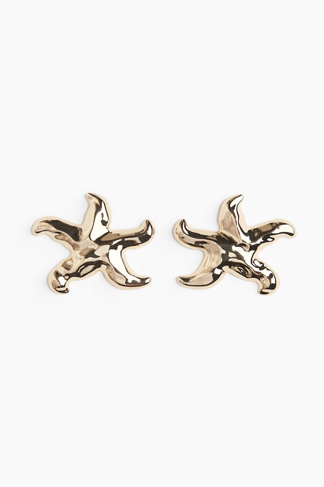 Starfish-Shaped Earrings - Gold-colored - 1